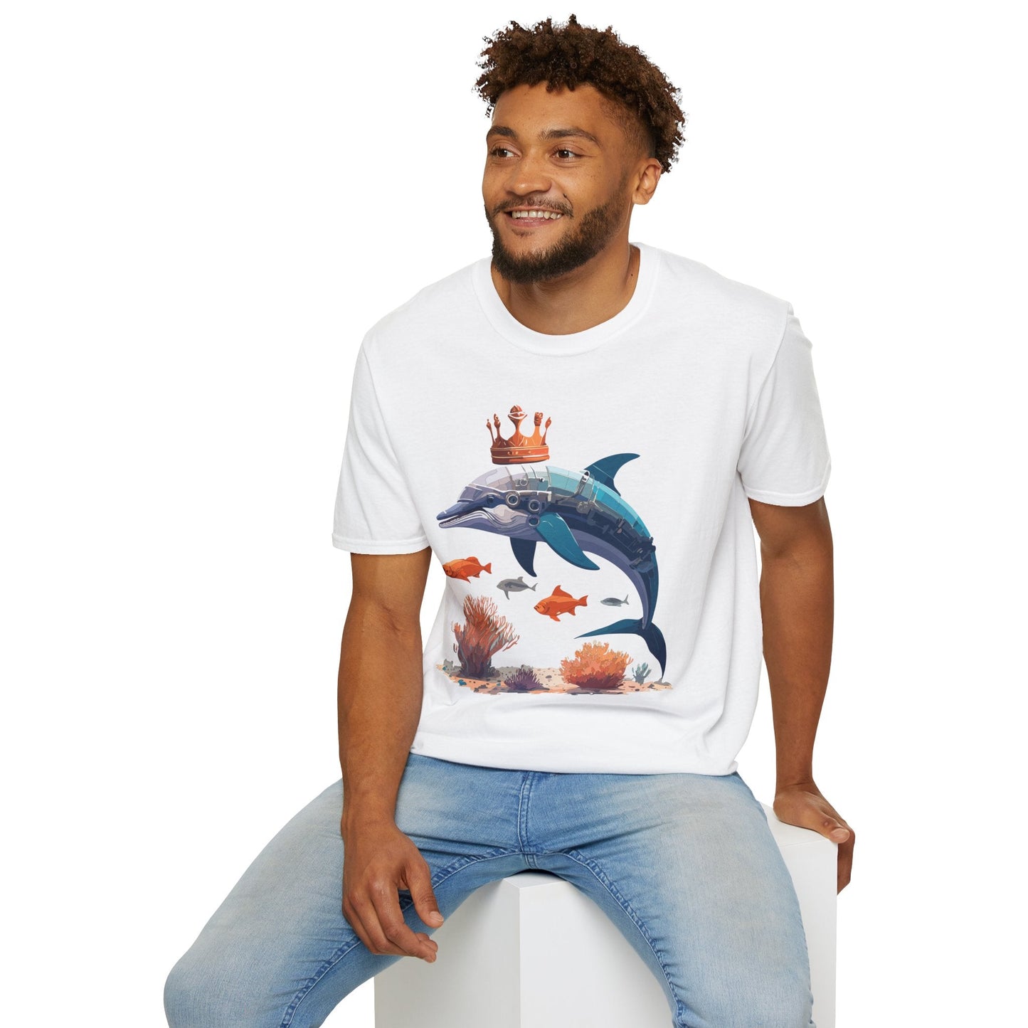 Dolphin Shirt Unisex Softstyle Short Sleeve Tee Gildan 64000 100 Percent Ring Spun Cotton