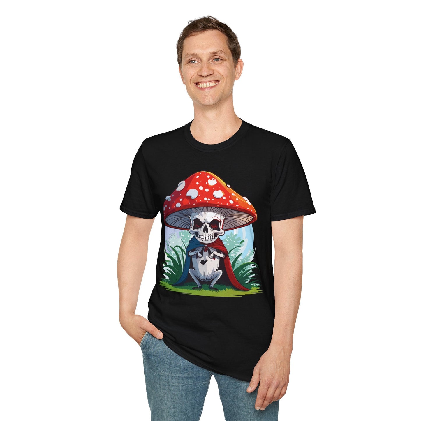 Funny Mashroom Graphic Unisex Softstyle Cotton With Cartoon Illustration Design 15