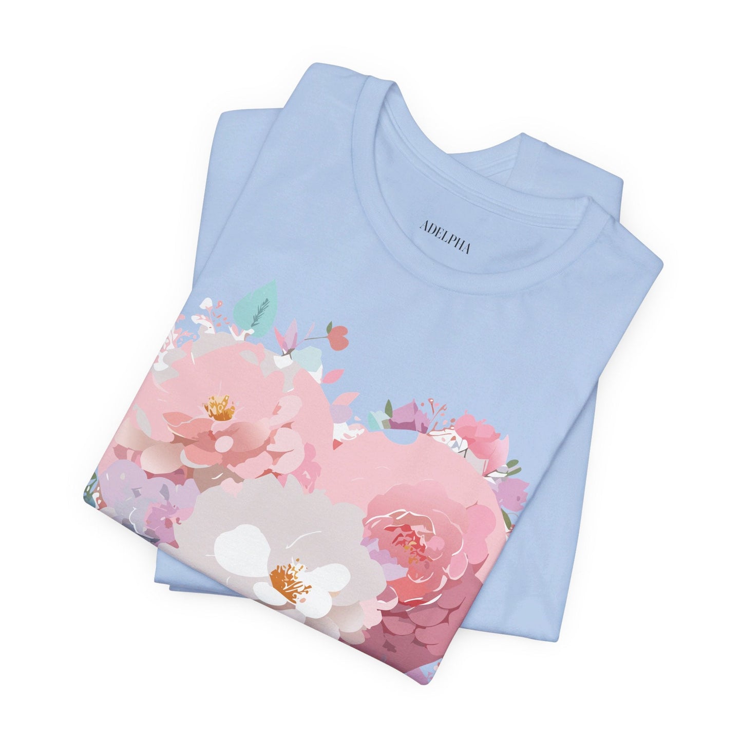 Valentine Day Graphic Unisex 100 Cotton Vintage Artwork with Love and Flower Design Tee 35