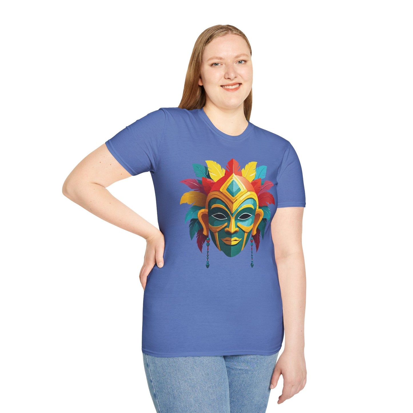 Mask Graphic Unisex Cotton Masquerade Design Artwork Tee 6