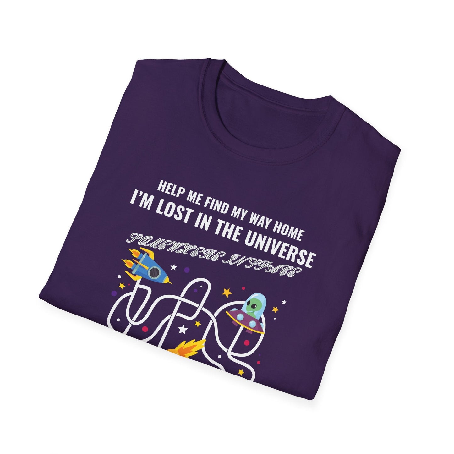 Lost in the Universe Maze TShirt Unisex Cotton Funny Space Puzzle Tee