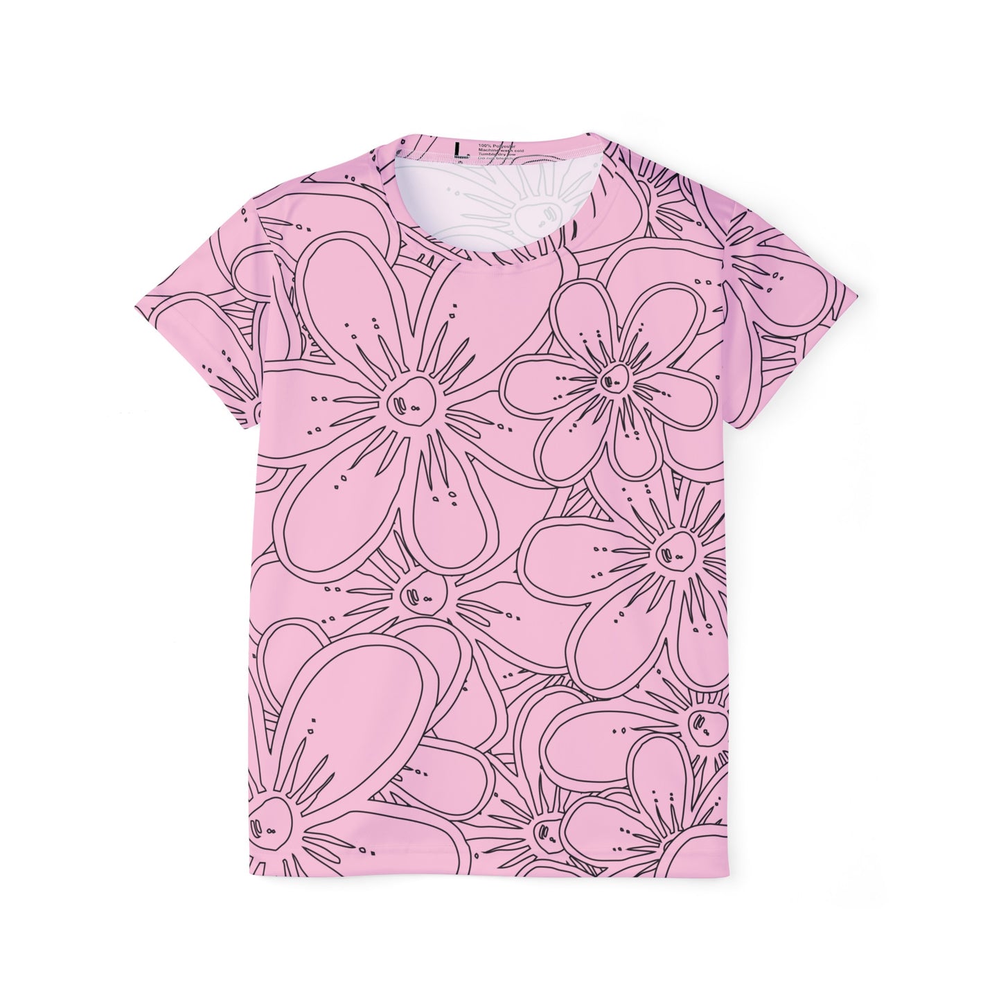 Poly Jersey Tee Shirt with floral prints