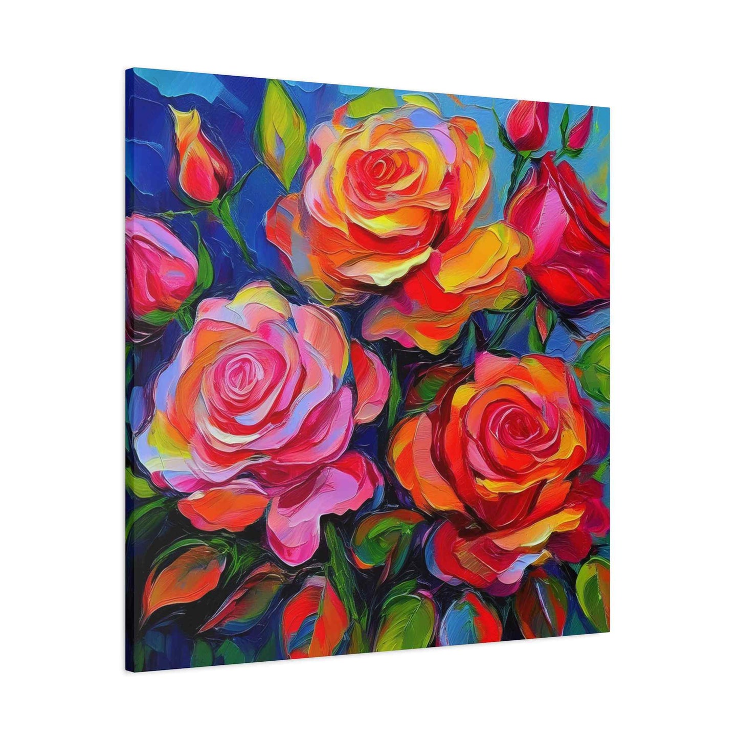 Orange Roses Print Canvas, Roses Oil Paint Print 20x20, 24x24, 30x30, 32x32, 36x36, Floral Art Design Print Non-Frame MC-18