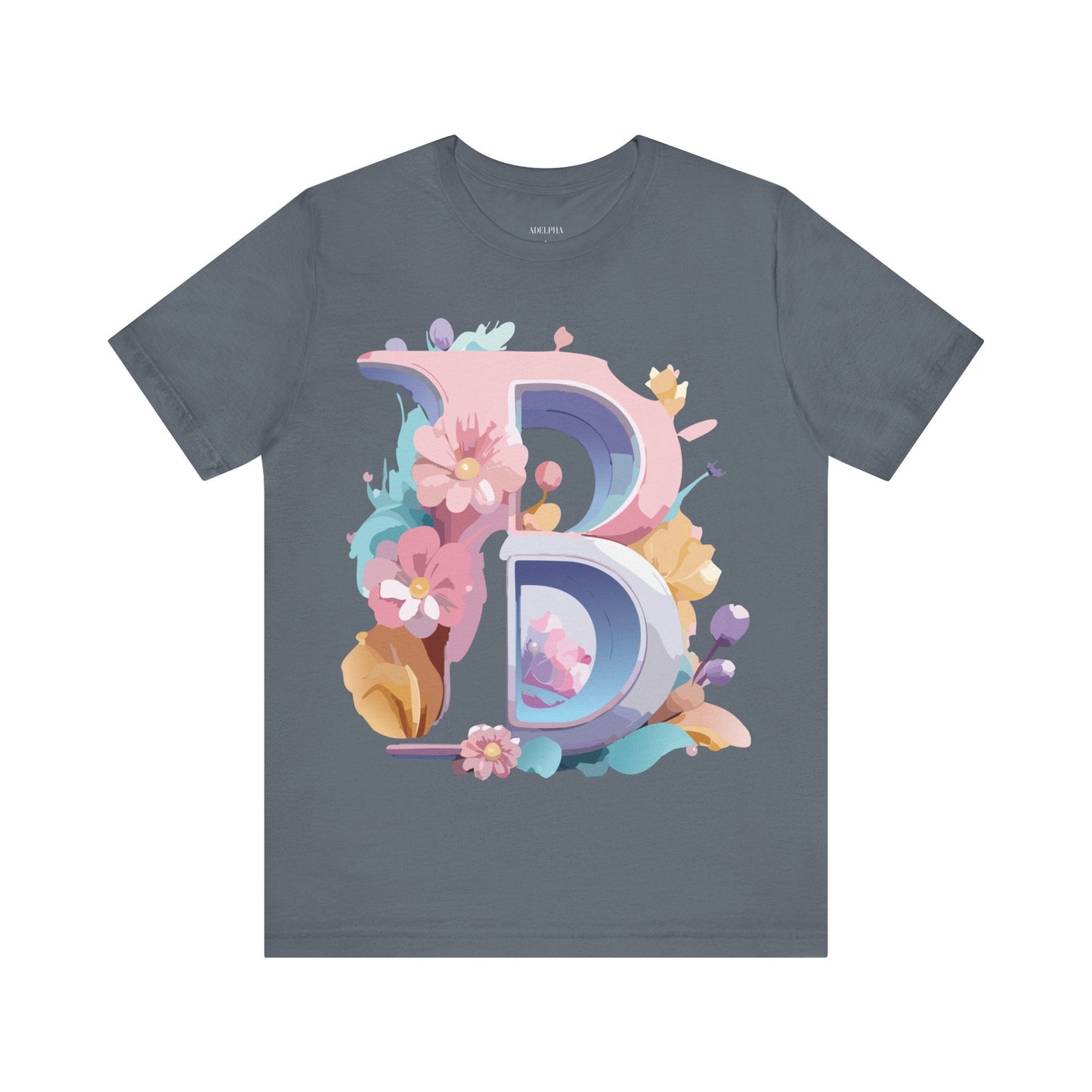 Letter B Shirt Graphic Tee Unisex Vintage Inspired Artwork Adelpha Art Design Short Sleeve