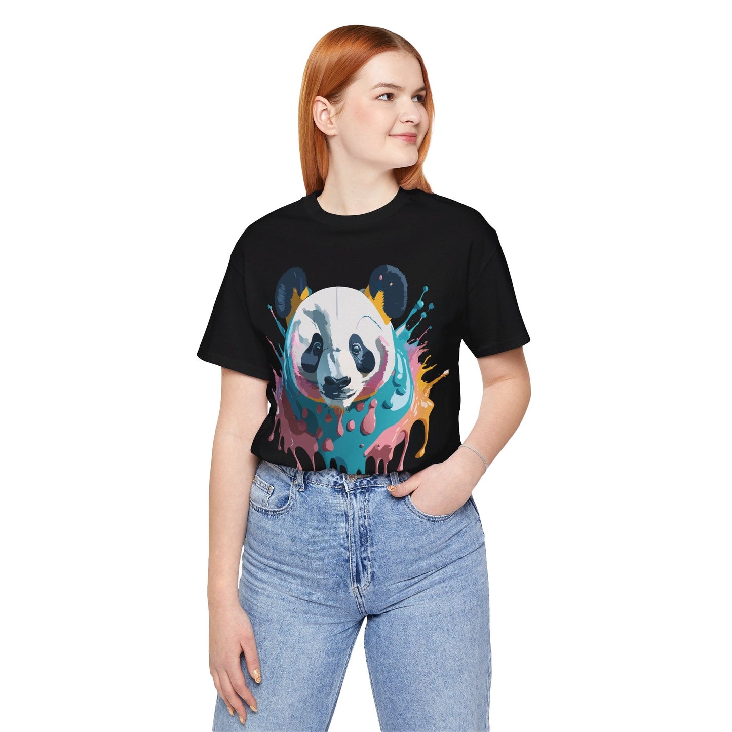 Panda Graphic Tee Unisex Short Sleeve Art Design By Adelpha Vintage Inspired Shirt