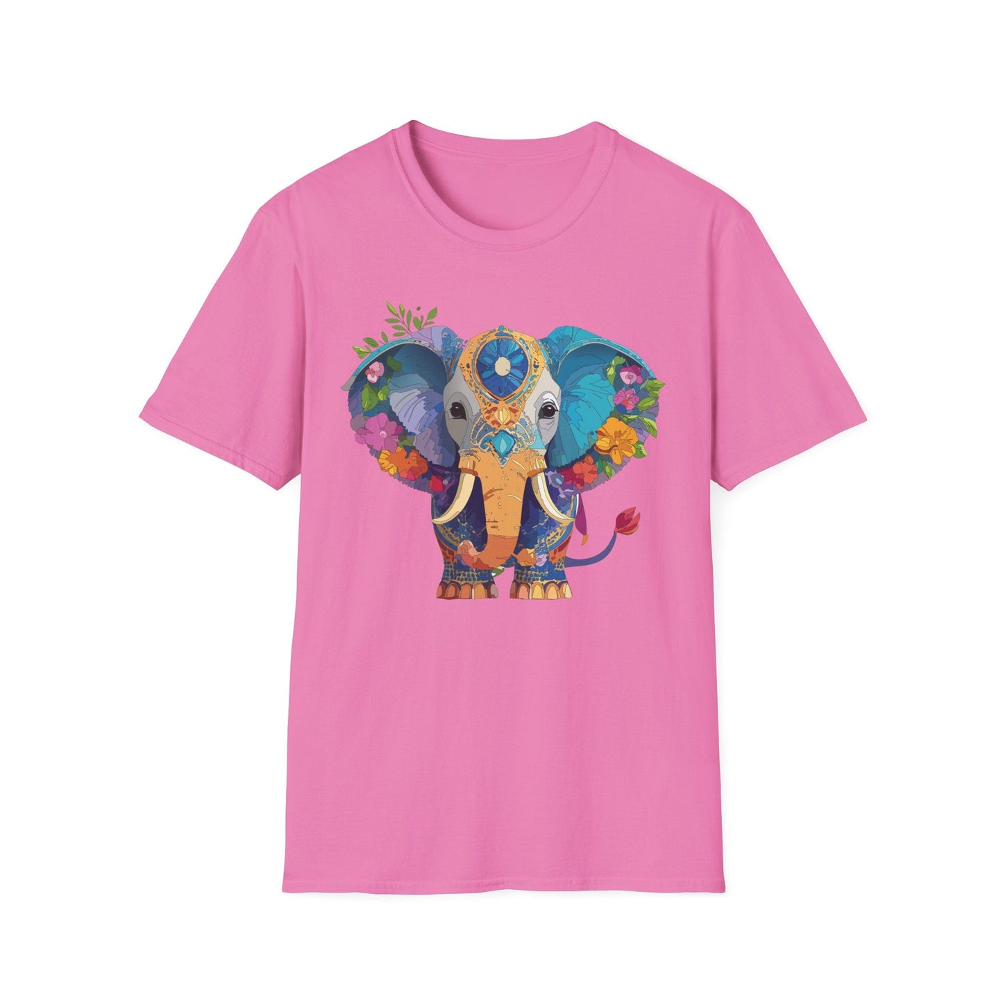 Elephant Graphic Shirt For Adults Unisex Softstyle Tee 100 Percent Cotton Gildan 64000