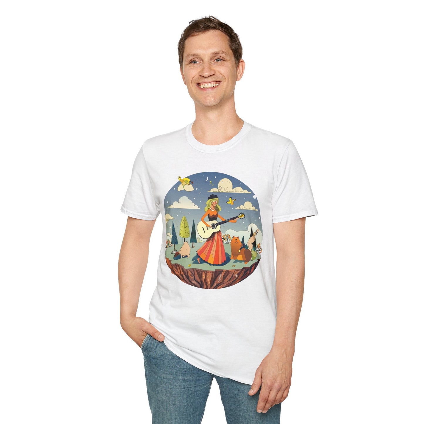 Womens Graphic T Shirt Art Design Tee Unisex SoftStyle Gildan 64000 100 Percent Cotton