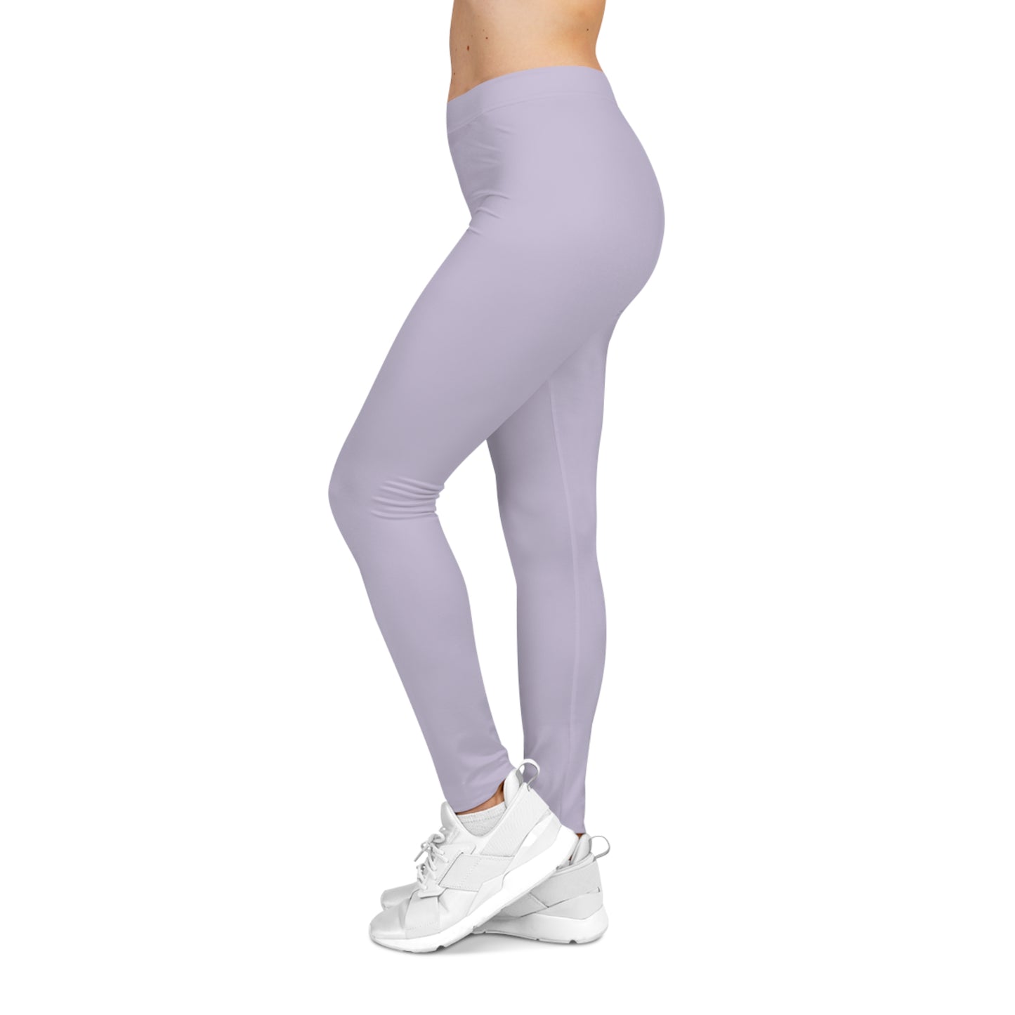 Fog Lilac Color Women's Poly-Span Casual Leggings XS-2XL