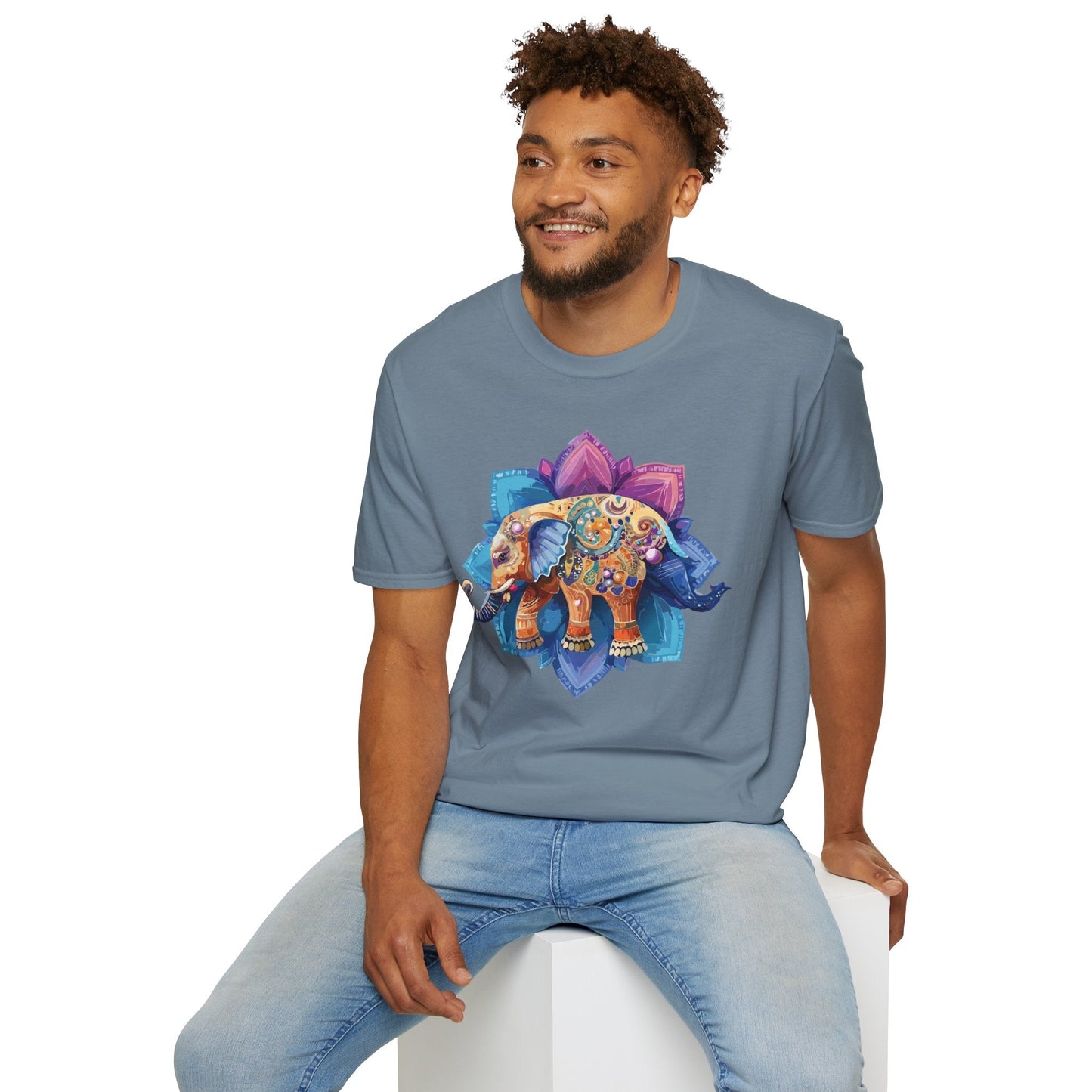 Unisex Elephant T Shirt Softstyle Gildan 64000 Cotton Tee For Animal Lovers And Collectors