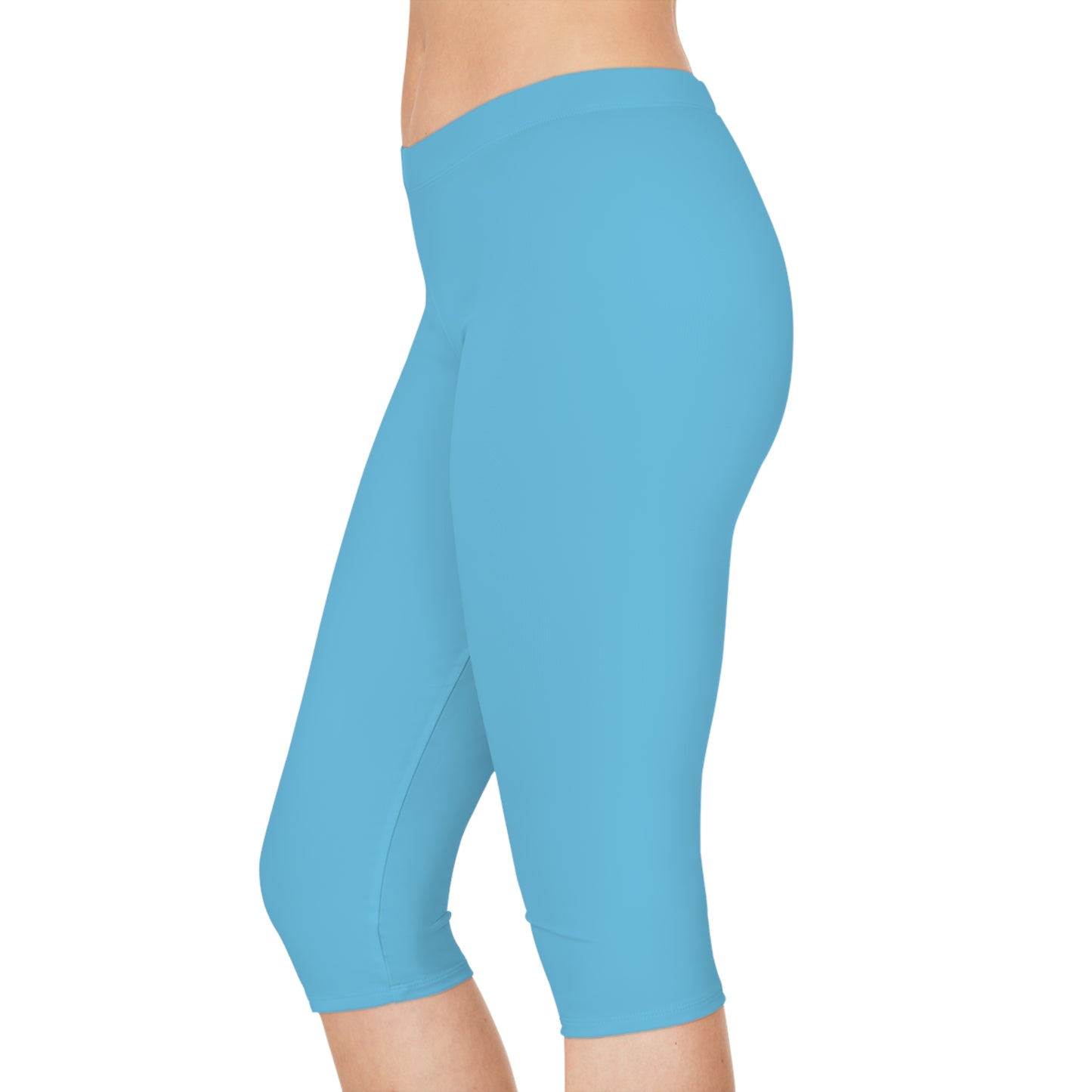 Blue Color Capri Leggings, Blue Capri Leggings 12