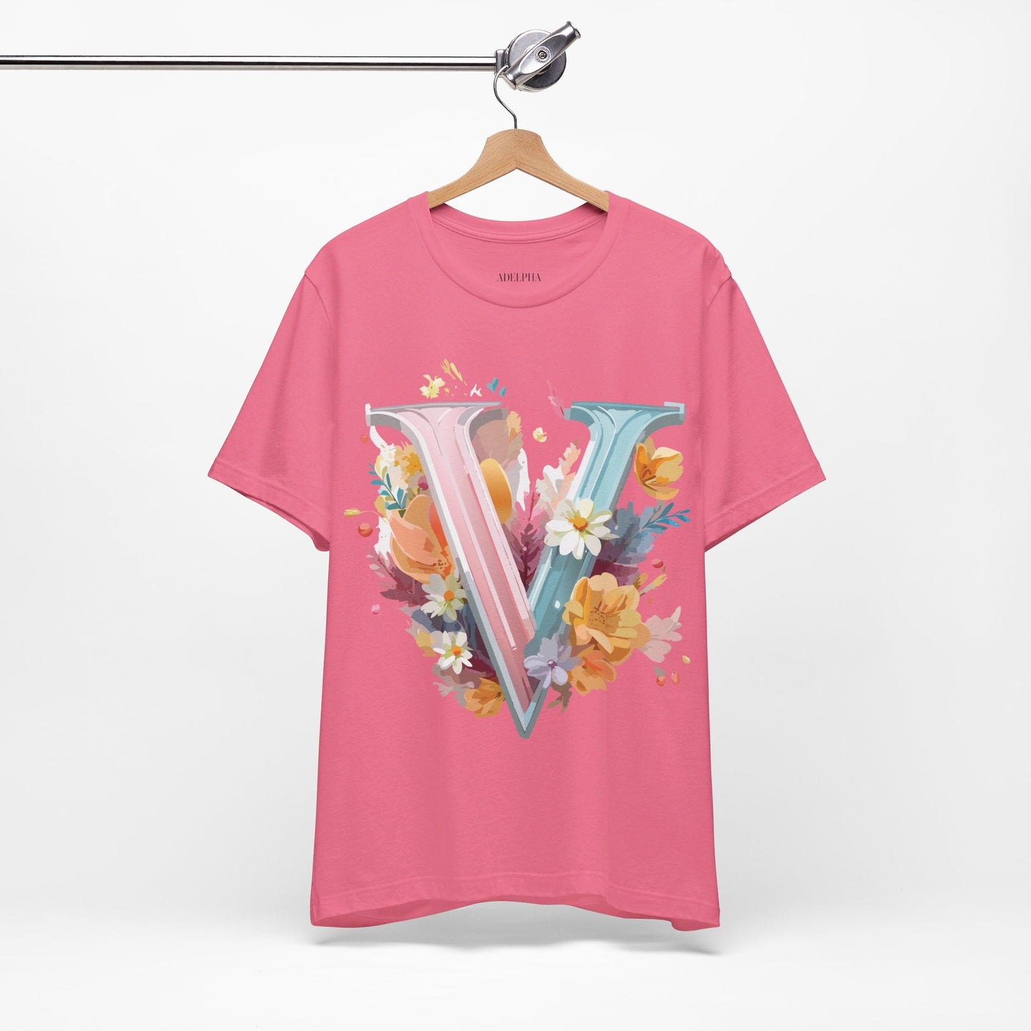 Letter V Graphic Tee Unisex Jersey Short Sleeve Art Design  Vintage Inspired
