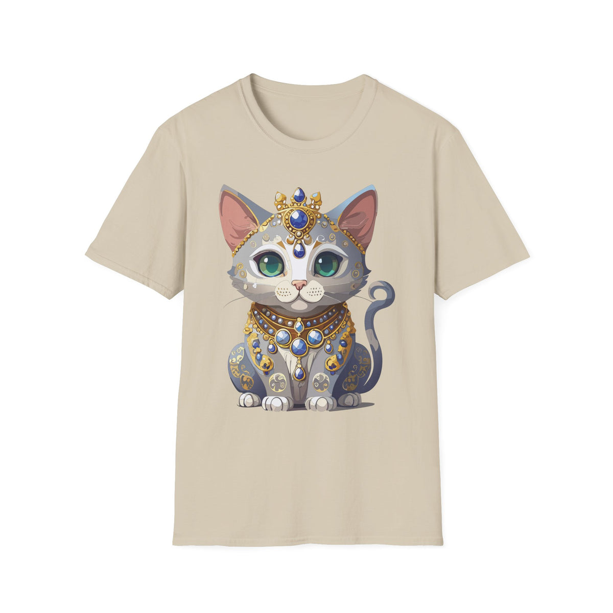 Jeweled Royal Cat T-Shirt | Gemstone Crown Kitty