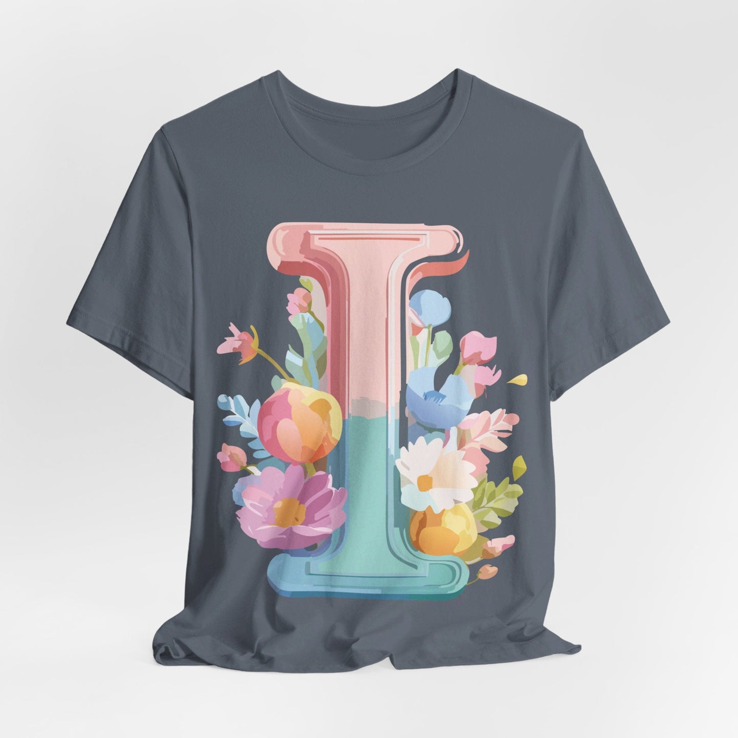 Letter I Shirt Graphic Tee Unisex Short Sleeve Adelpha Vintage Inspired Artwork Design