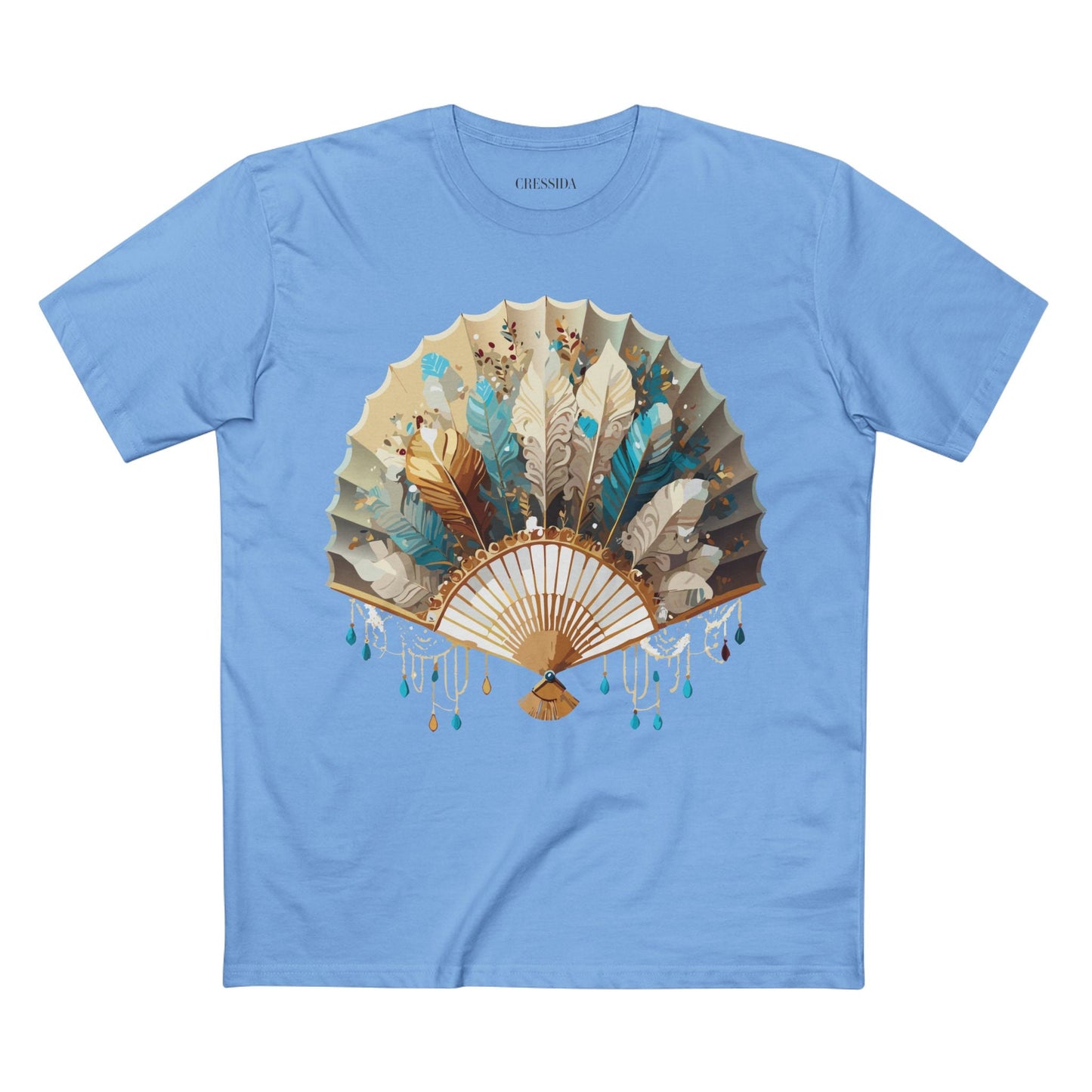 Antique Fan Graphic Design T-Shirt Unisex 100 Cotton Floral Carnival Artwork Tee 9