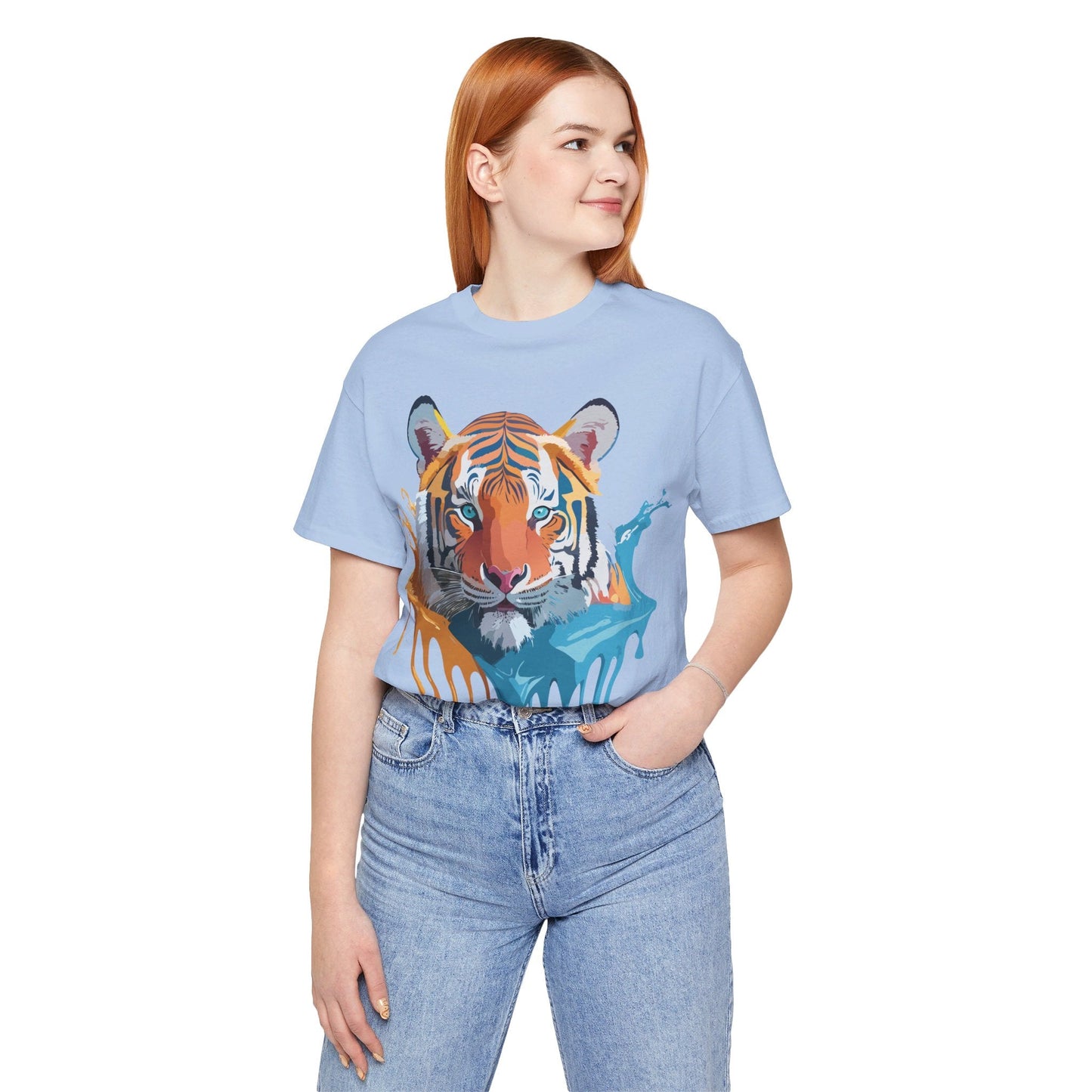 Tiger Graphic Tee Adelpha Unisex Short Sleeve Vintage Inspired Shirt For Casual Wear