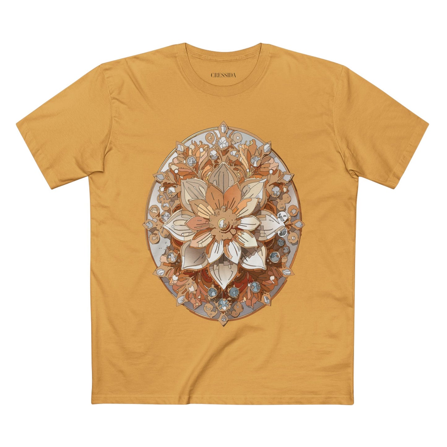 Floral Graphic T-Shirt Unisex 100 Cotton Art Design with Antique Flowers Tee 13