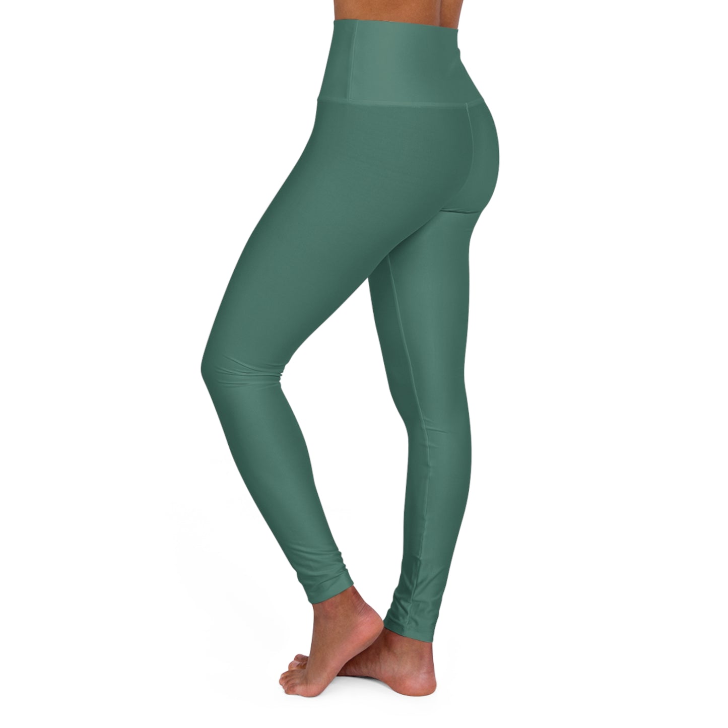 Deep Teal Color High-Waist Yoga Leggings Women's Seamless Poly-Span Stretchy Pants XS-2XL