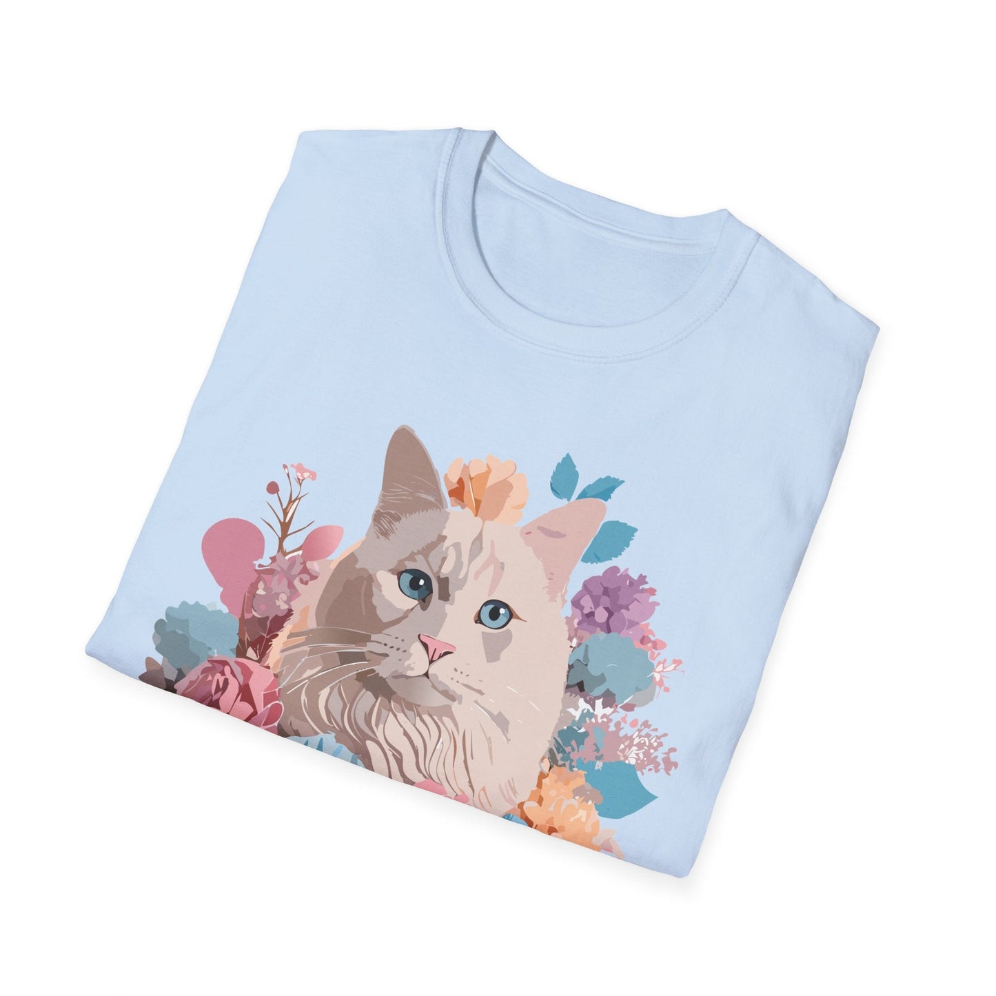 Cat Shirt Unisex Short Sleeve Cat Tee Kitten Design Gildan Softstyle 64000 Tee