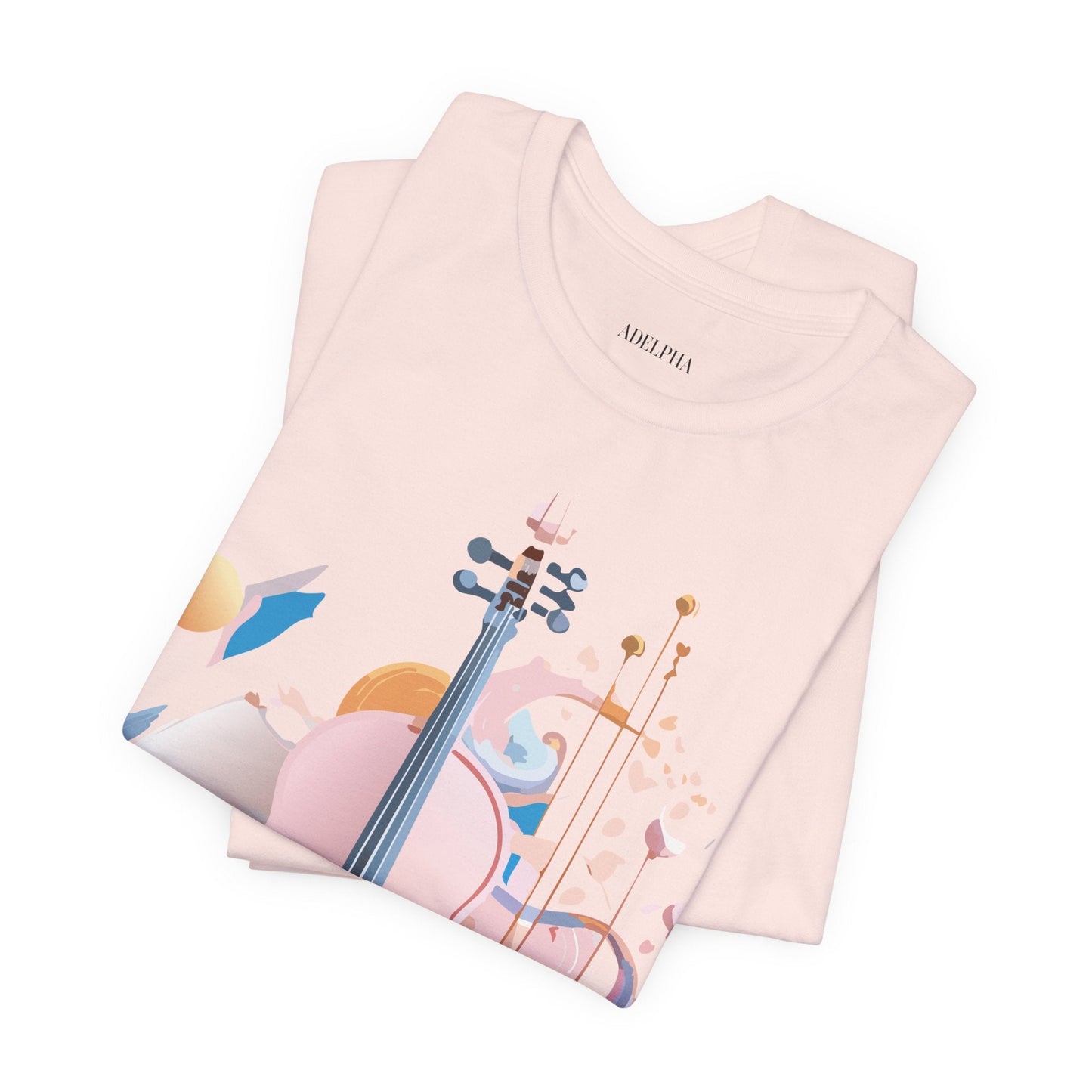 Music Graphic Unisex 100 Cotton Vintage Art with Musical Elements Tee 16