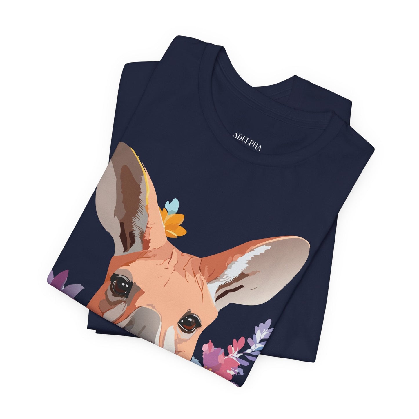Adelpha Unisex Graphic Tee Kangaroo Art Design Short Sleeve Shirt Premium Vintage Inspired Comfort