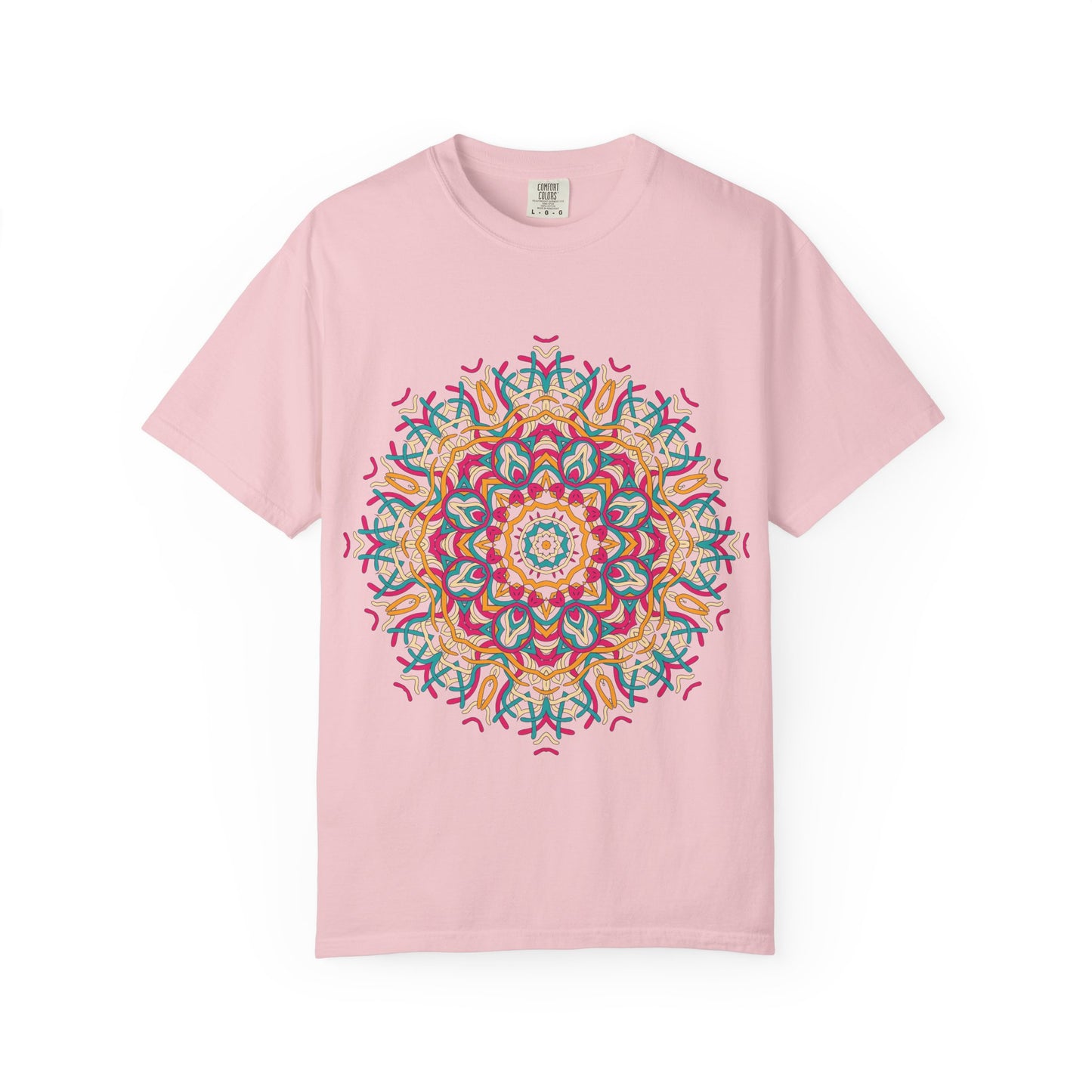 Unisex Garment Dyed Cotton T-Shirt with Mandala Graphic Design