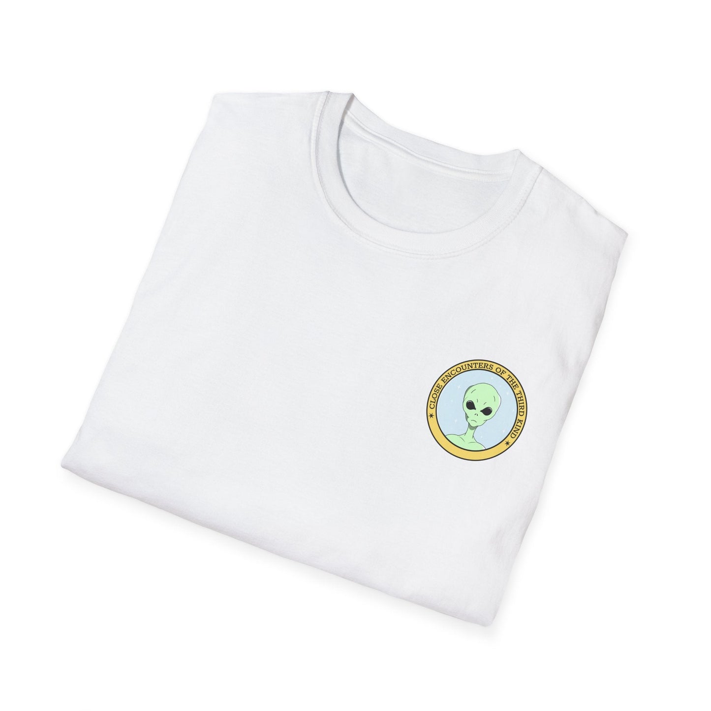 Alien Badge TShirt  Small Chest Logo I Believe Retro Space Tee