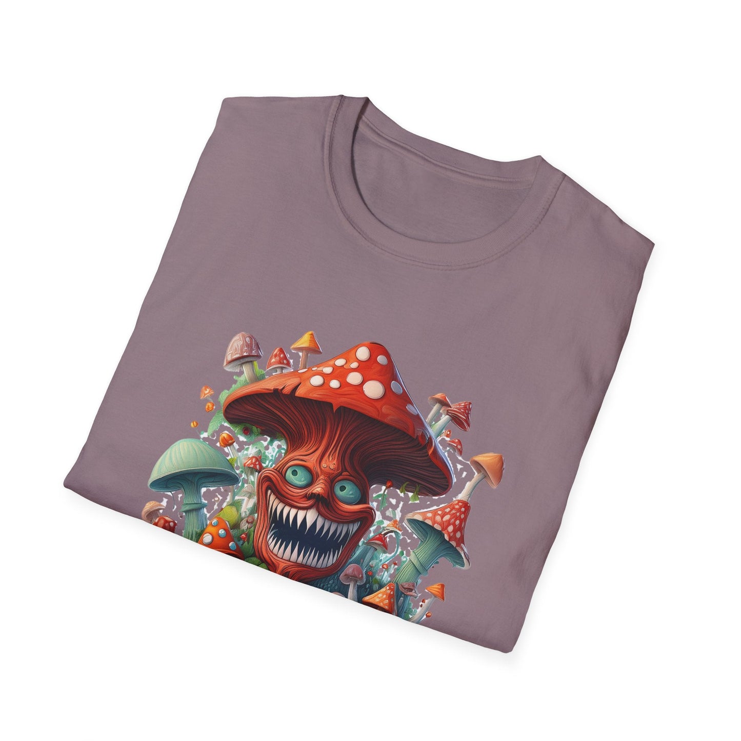 Funny Mashroom Graphic Unisex Softstyle Cotton With Cartoon Illustration Design 1
