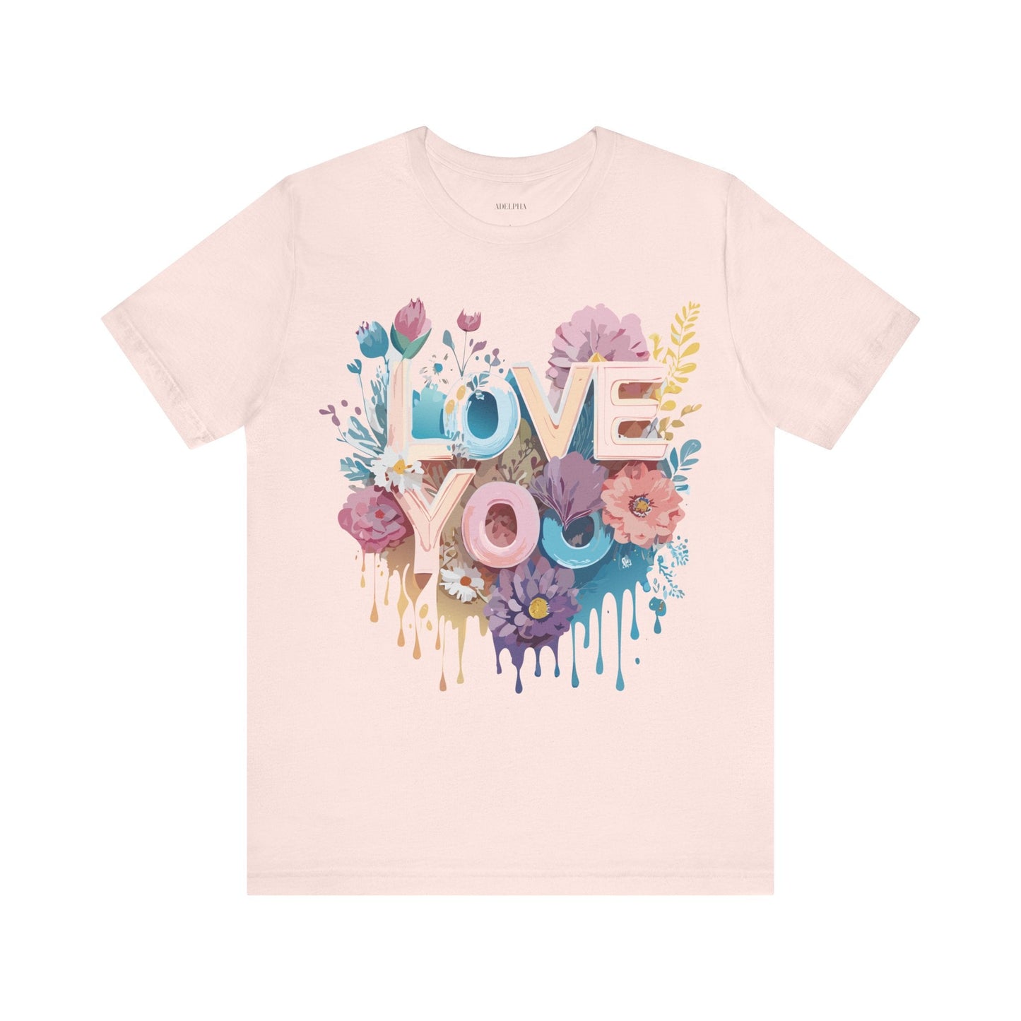 Valentine Day Graphic Unisex 100 Cotton Vintage Artwork with Love and Flower Design Tee 37