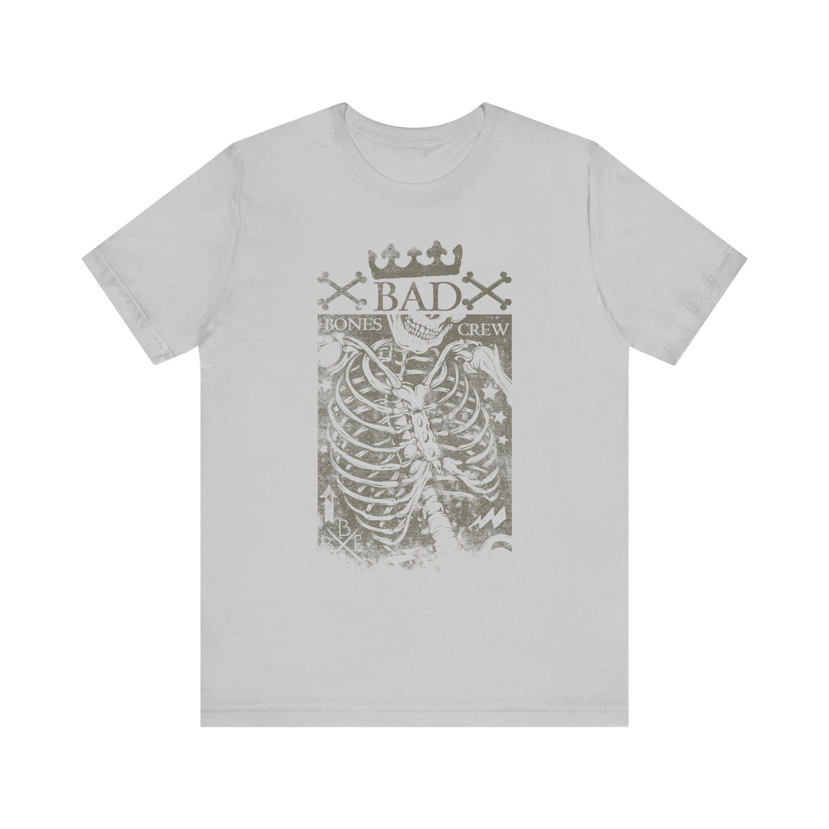 Skeleton Ribcage Tee Bones Crew Graphic Unisex Cotton Shirt A-10