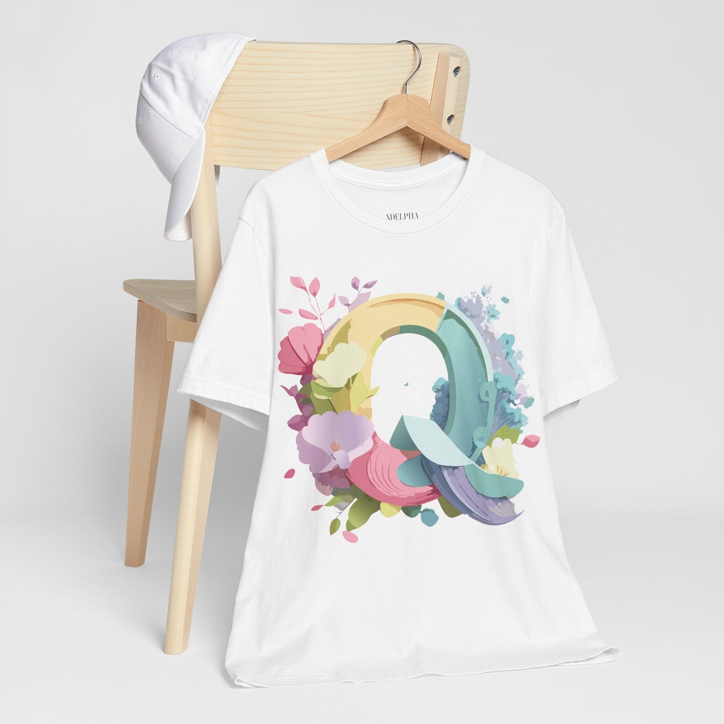 Letter Q Shirt Unisex Graphic Tee Featuring Vintage Inspired Artwork By Adelpha Collection