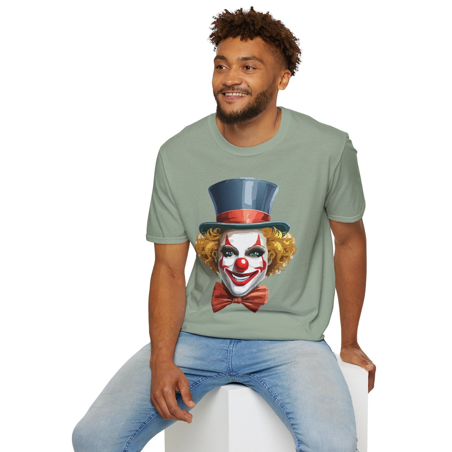 Clown Shirt T Shirt With Clown Funny Man Circus Shirt Scary Man Tee Unisex Gildan Softstyle 64000