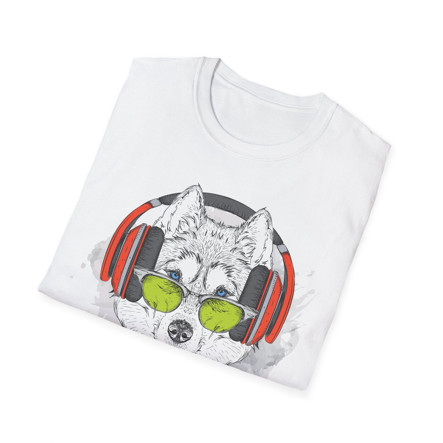 I Love Music Animals Shirt With Headphones Unisex Softstyle Tee Premium Comfort Short Sleeve