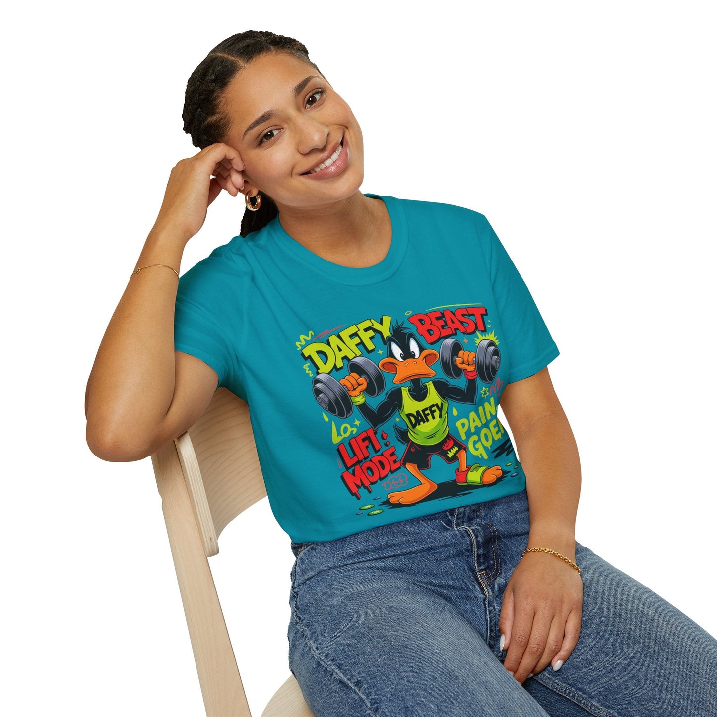 Cartoon T Shirt Funny Animals Print Unisex Animation Tee Gildan Softstyle 64000