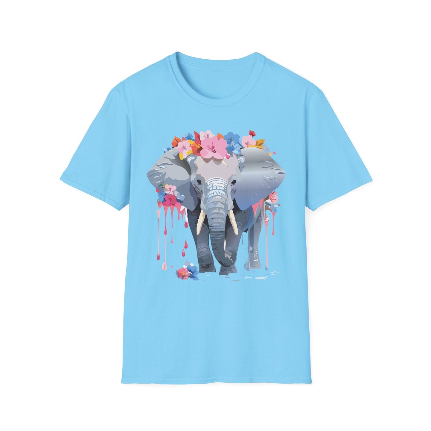 Elephant Graphic T Shirt Unisex Animals Tee Softstyle 64000 Gildan Comfort Breathable