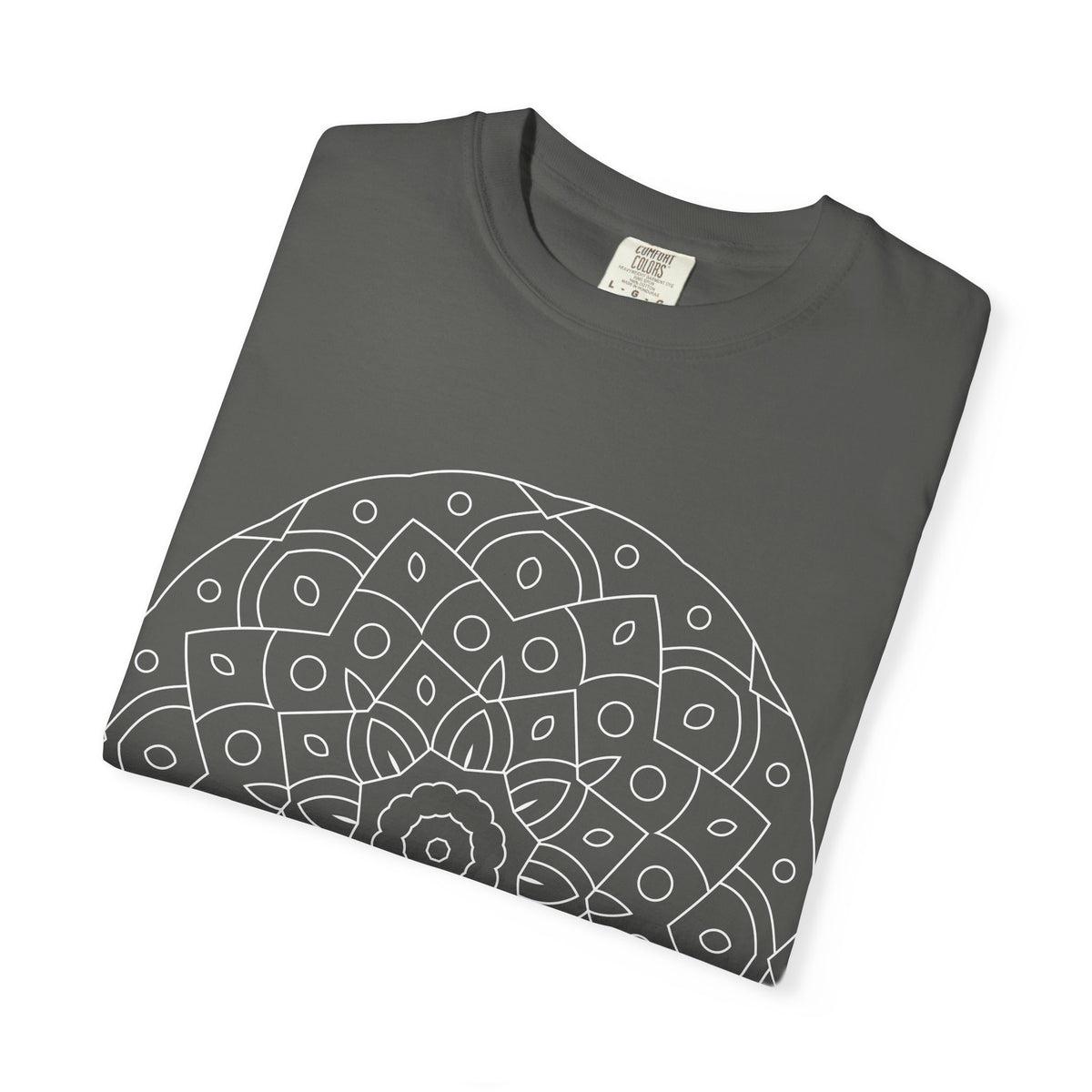 Unisex Garment Dyed Cotton T-Shirt with Mandala Graphic Design