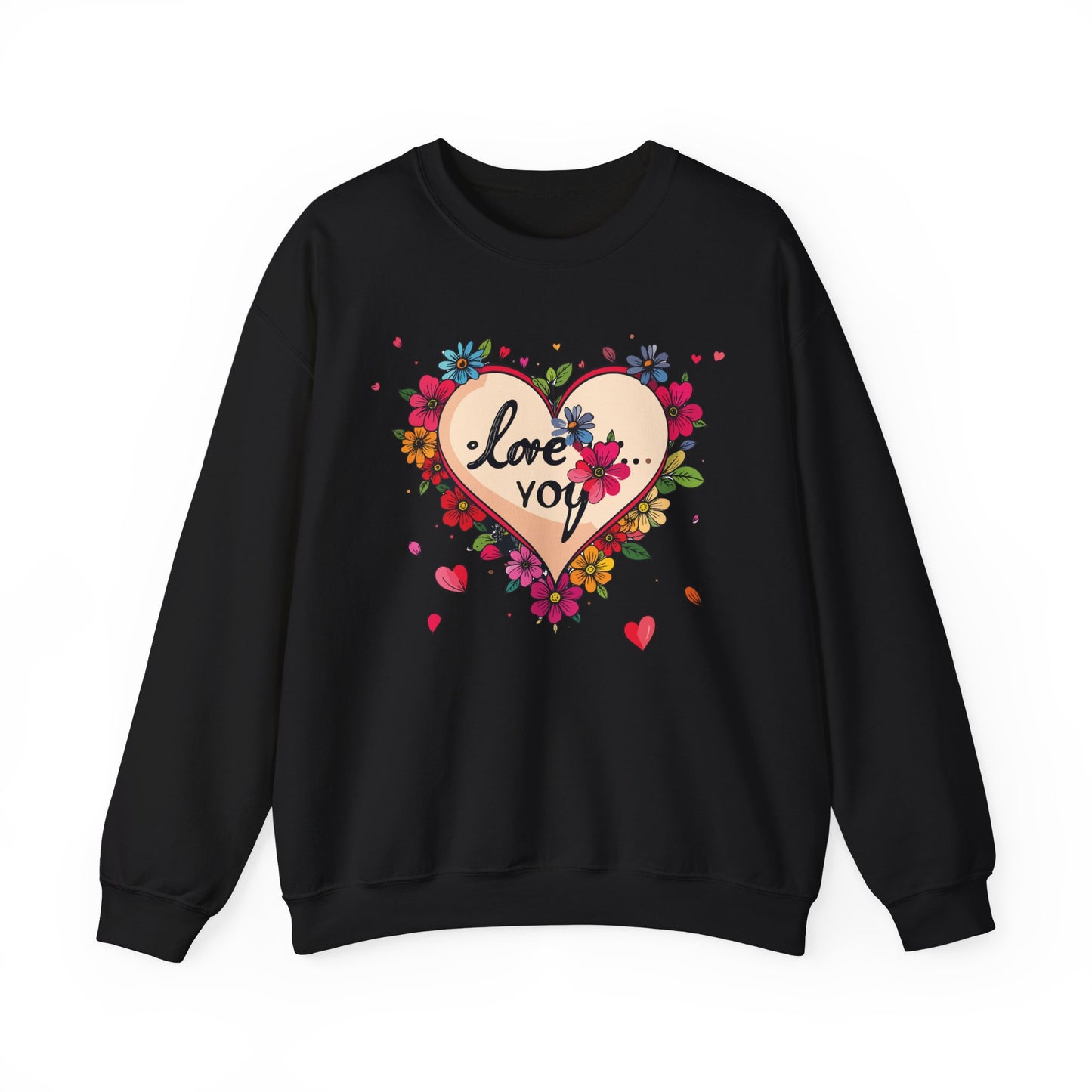 Big Heart Sweatshirt, Floral Heart Sweatshirt, Floral Love Sweatshirt, Valentine's Day Sweatshirt, Heart Floral Sweatshirt 109