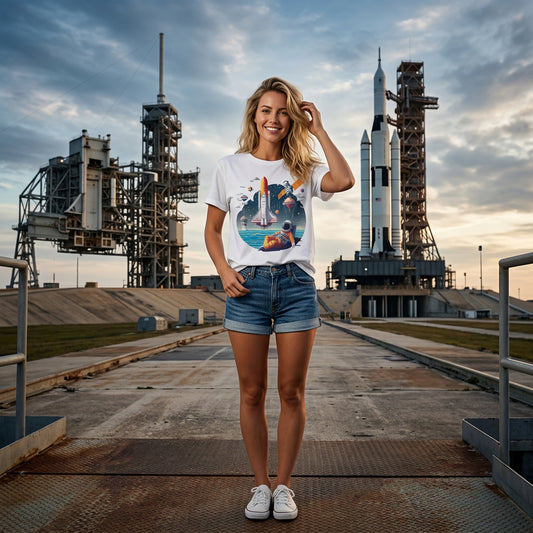 Cosmos Astronaut Graphic Tee Staple Unisex 100 Cotton Tee Shirt - CS-35