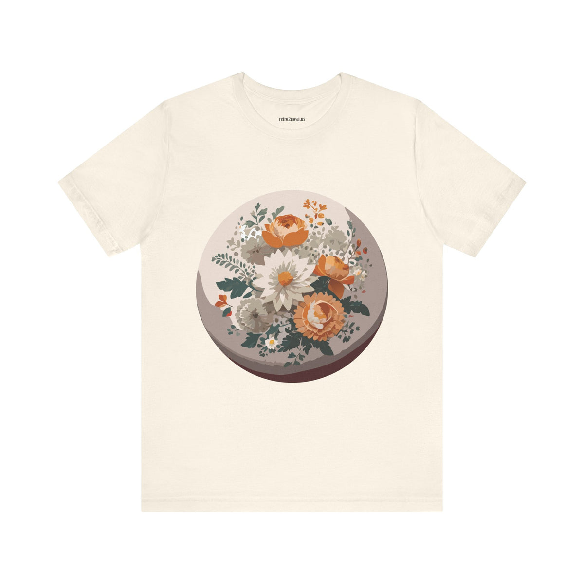 Floral Graphic Unisex Cotton Bella+Canvas Tee with Flowers Design ab105