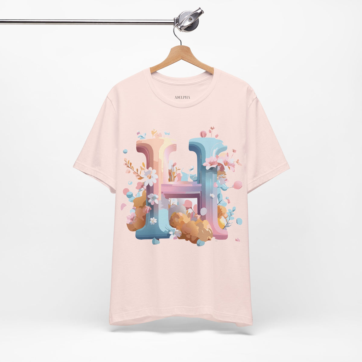 Letter H Graphic Unisex Cotton Bella+Canvas Tee with Art Letter Design