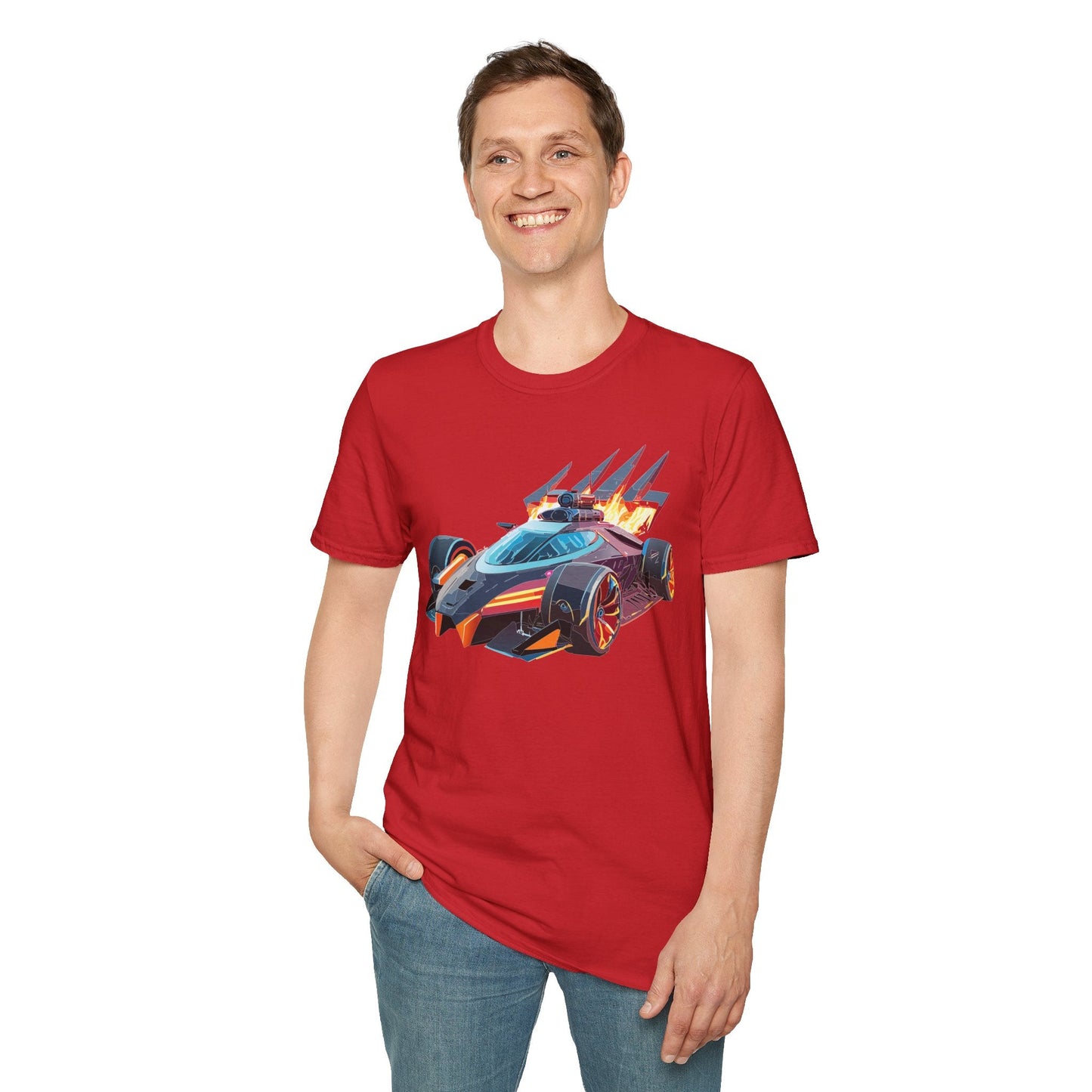 Car Graphic Unisex Cotto Softstyle Art Design with Hot Wheels Artwork Tee 6