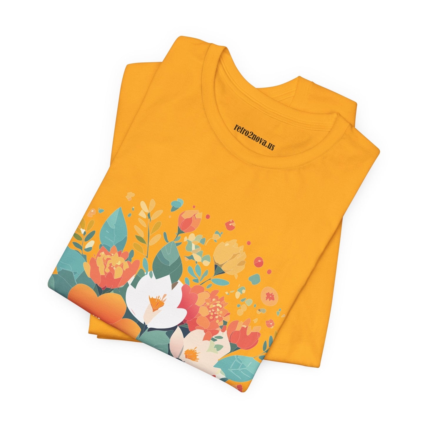Floral Flowers Shirt Unisex Lightweight Breathable Jersey Tee Floral Pattern Short Sleeve