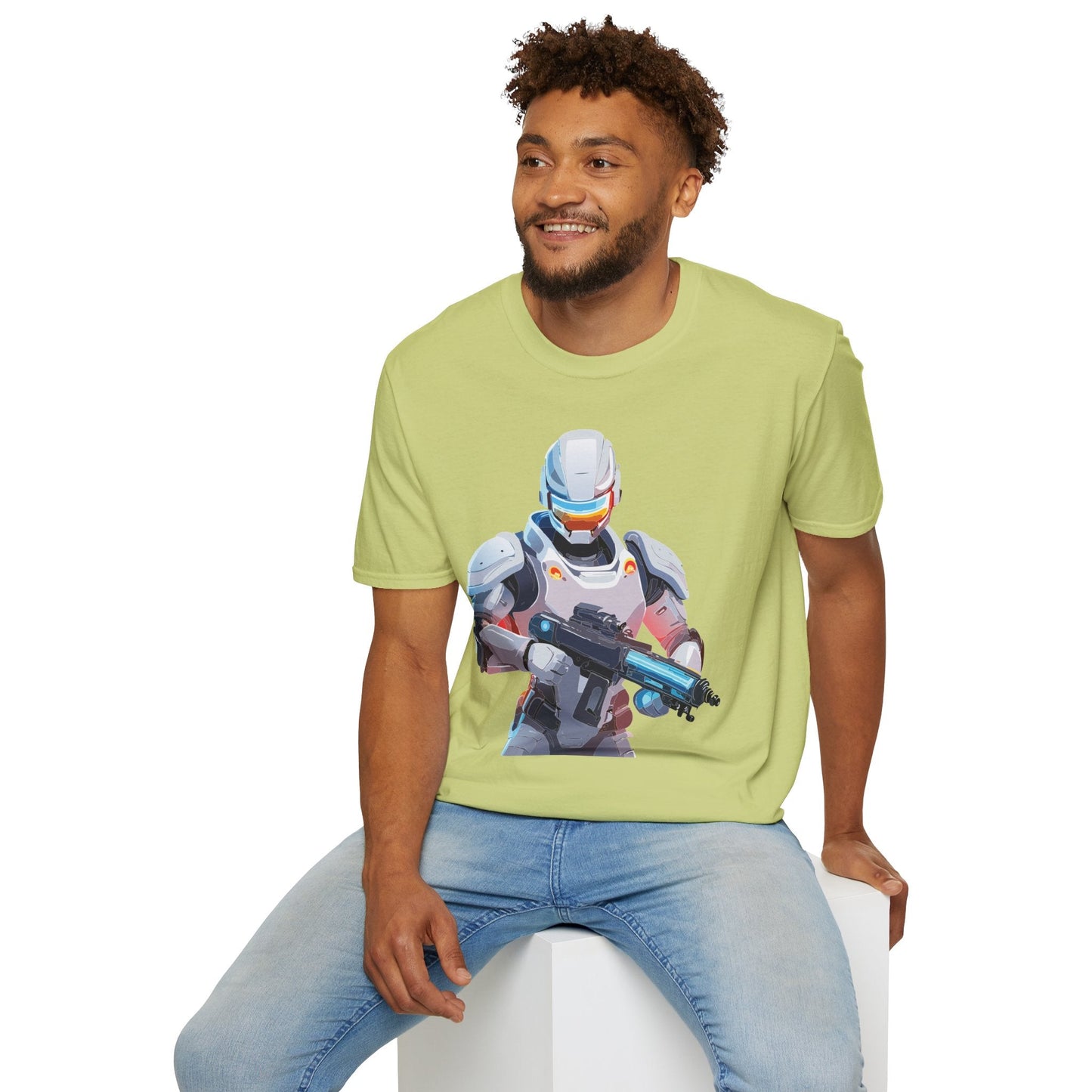 Robocop Themed Unisex Softstyle T Shirt With Robocop Art Design Cotton Tee Premium Comfort