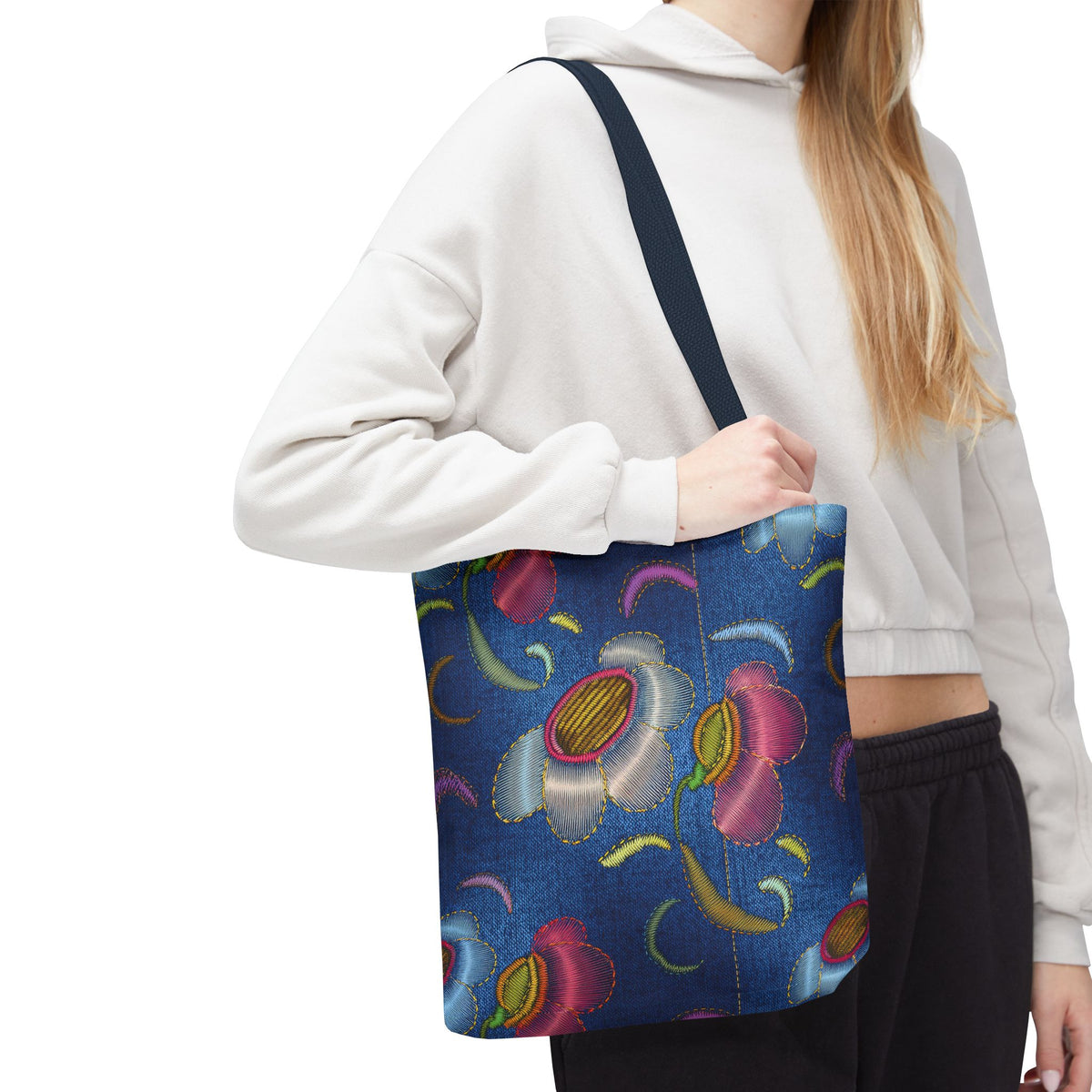 Denim Fabric Imitation Print Unisex Canvas Bag Poly Spun 3 Sizes Tote Bag 165