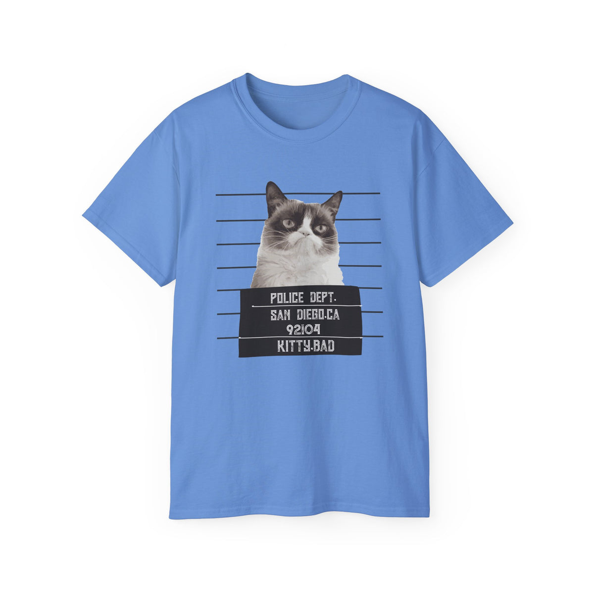 Mugshot Cat Shirt police lineup kitty graphic tee | Funny Cat Mugshot T-Shirt