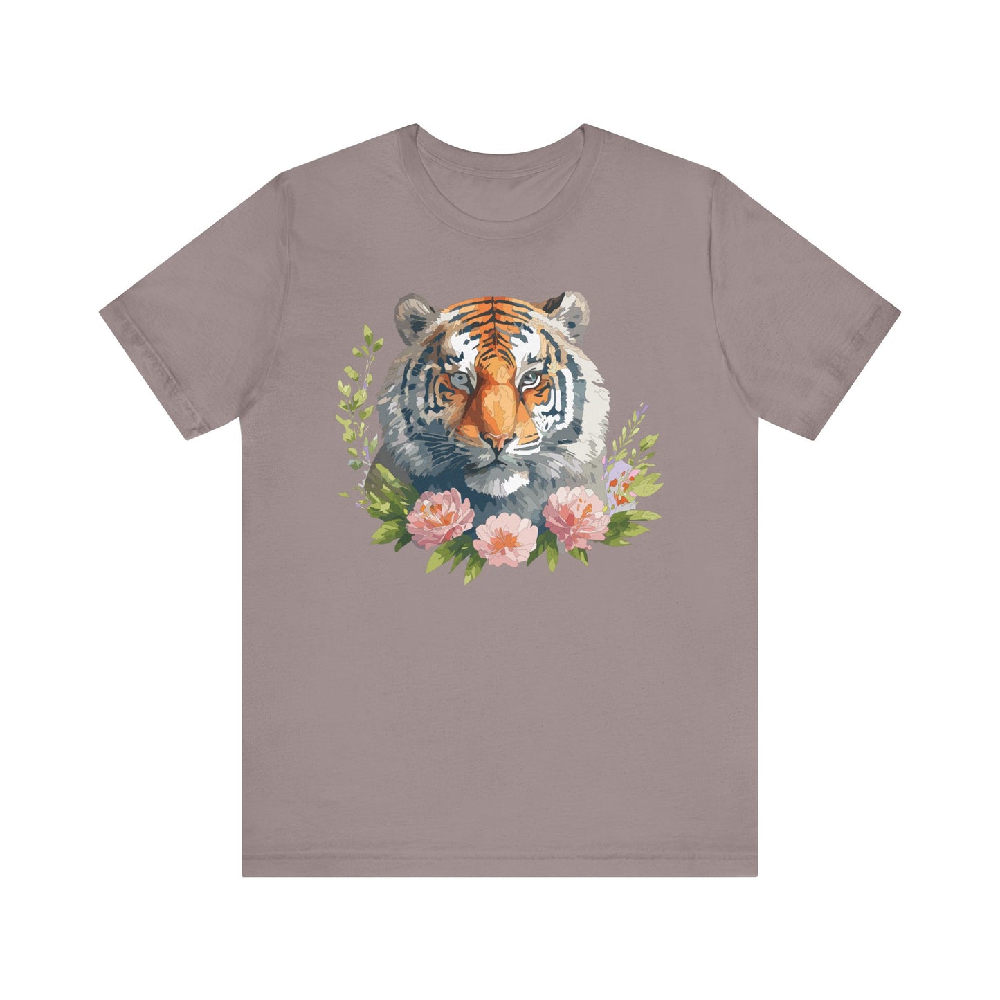 Floral Tiger Shirt, Animal Shirt, Tiger Tee, Unisex Tee, Floral T-shirt, T-Shirt with Animal