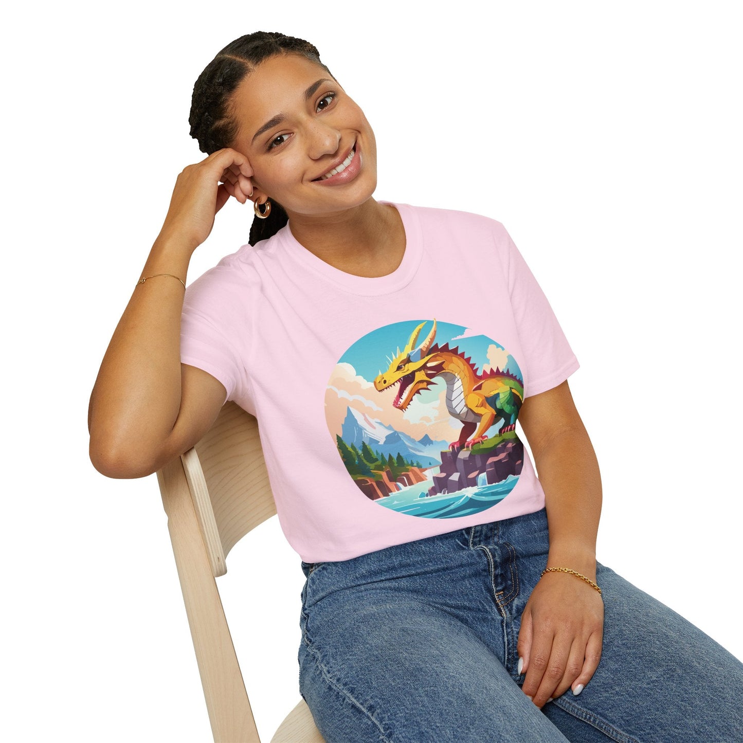 Dragon Graphic Unisex Cotton Softstyle Art Design Tee With Animals 25