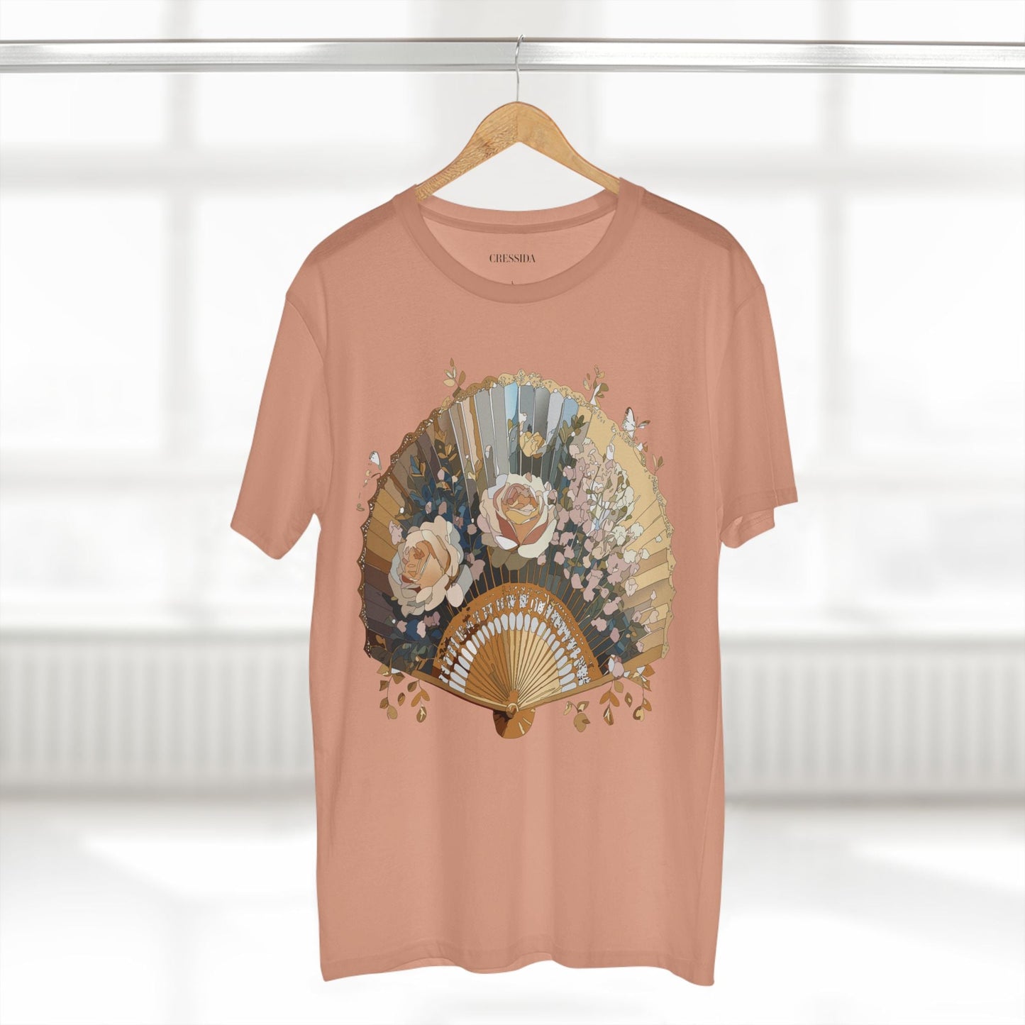 Antique Fan Graphic Design T-Shirt Unisex 100 Cotton Floral Carnival Artwork Tee 6