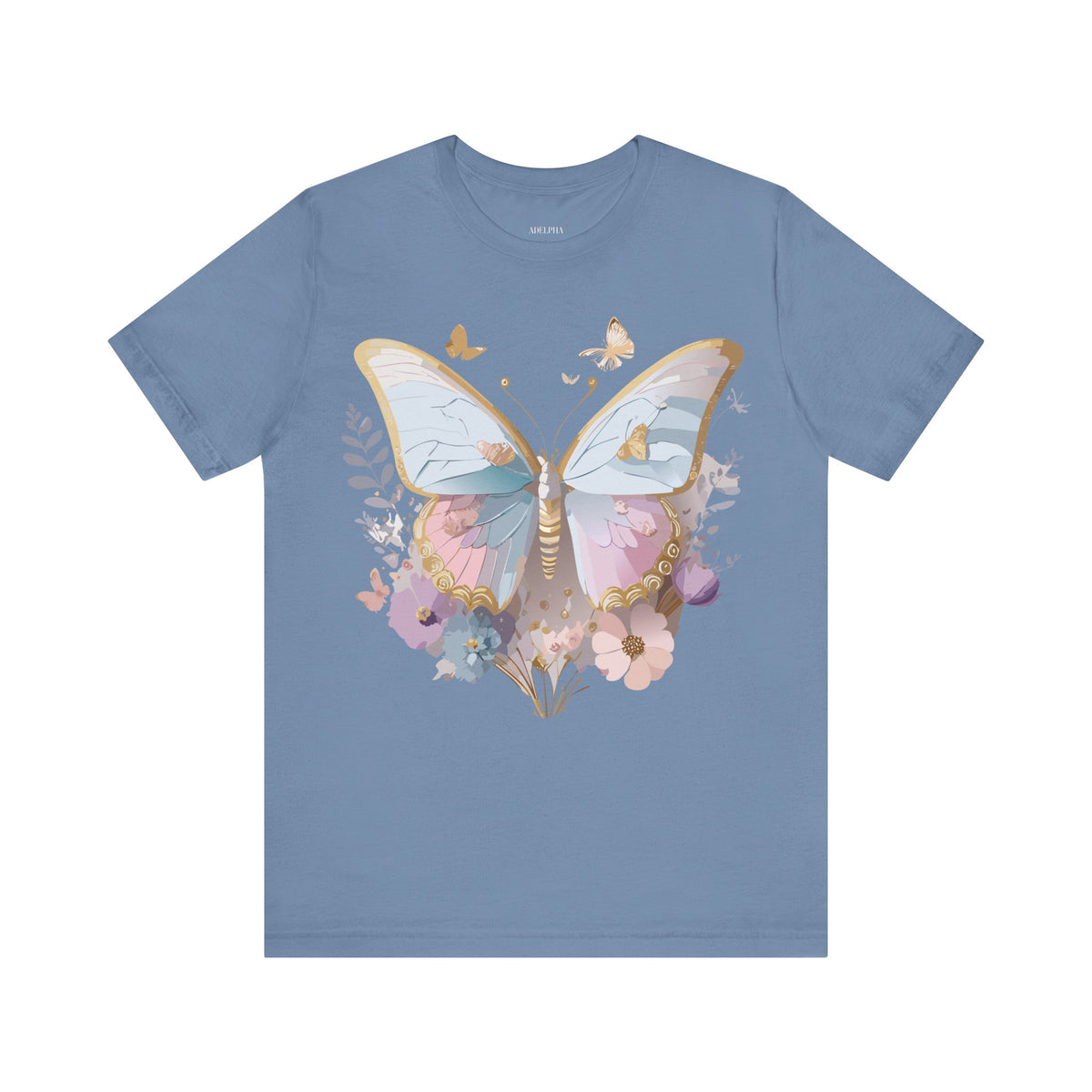 Butterfly Graphic Unisex Cotton Bella+Canvas Tee with Art Design n51