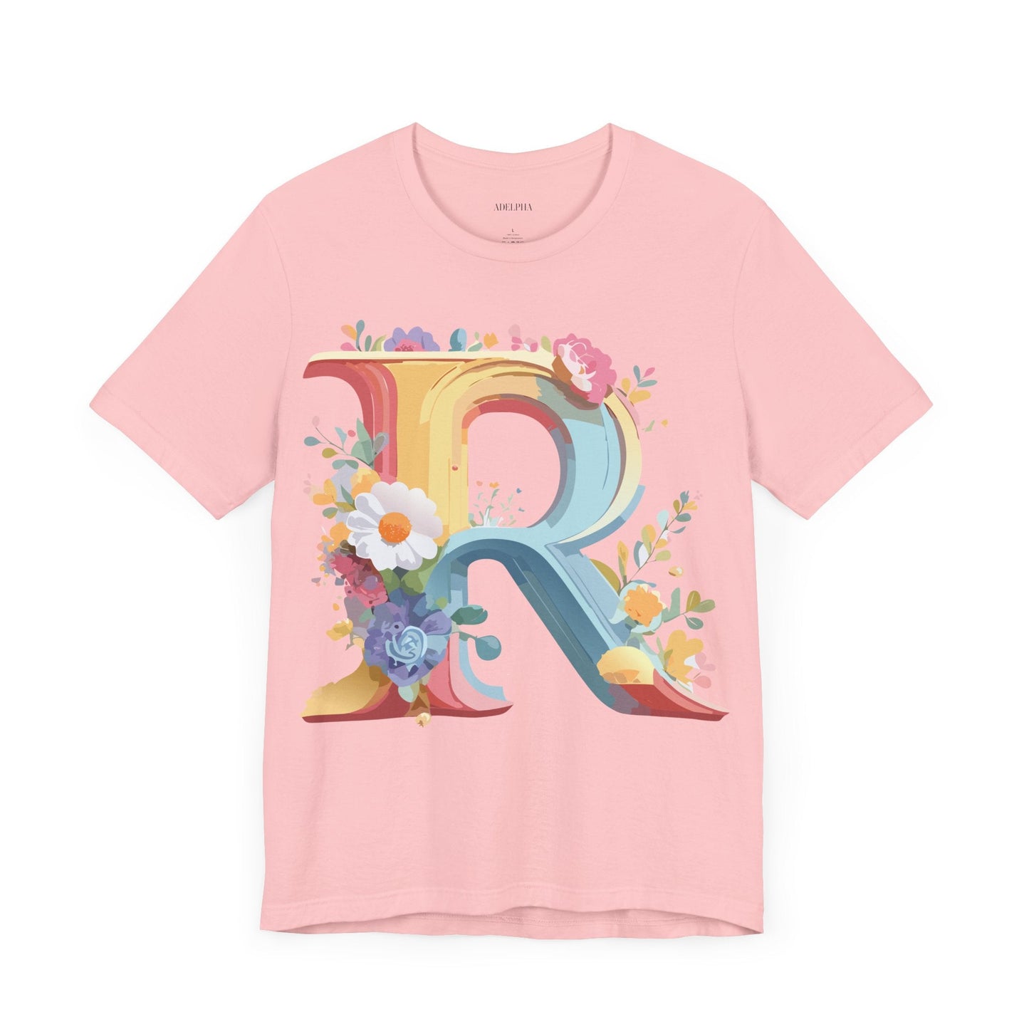 Adelpha Letter R Graphic Tee Unisex Short Sleeve Vintage Style Art Design Artwork Premium Fit