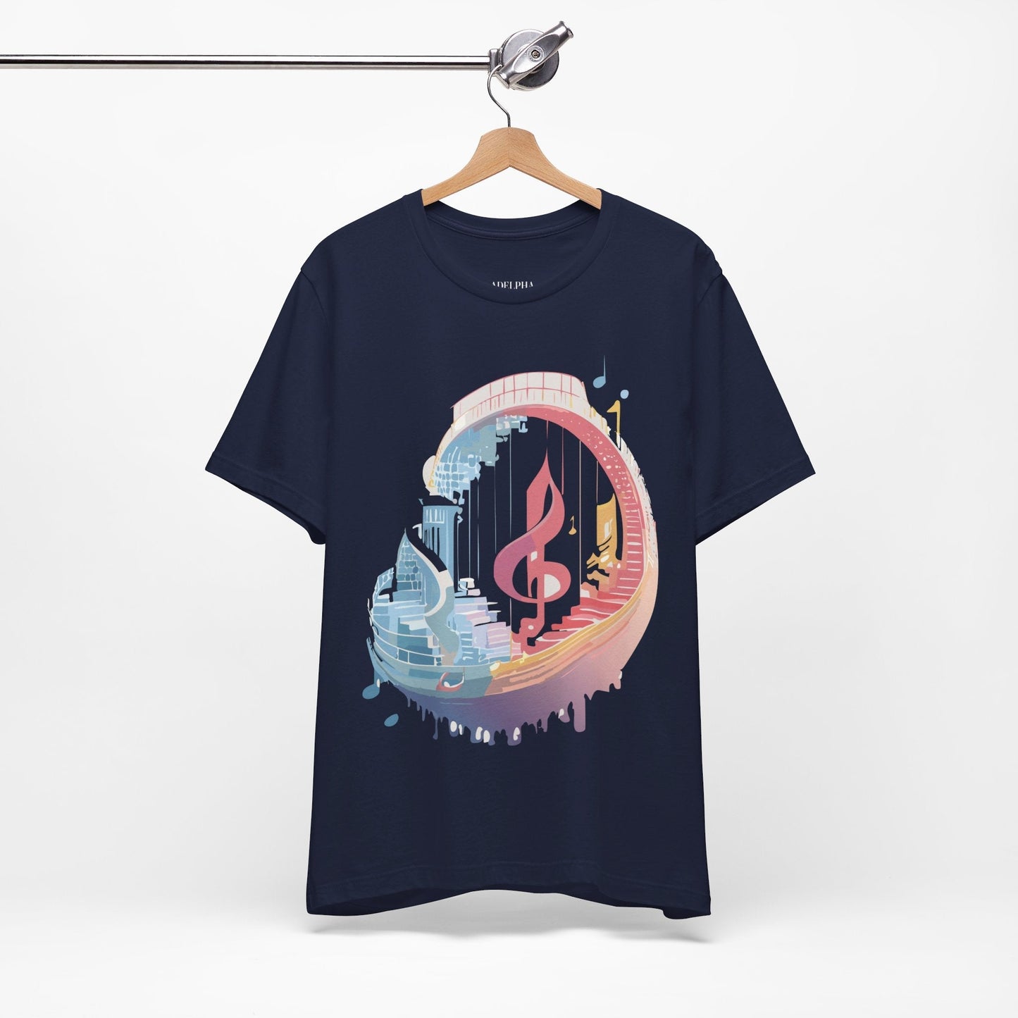Music Graphic Unisex 100 Cotton Vintage Art with Musical Elements Tee 33